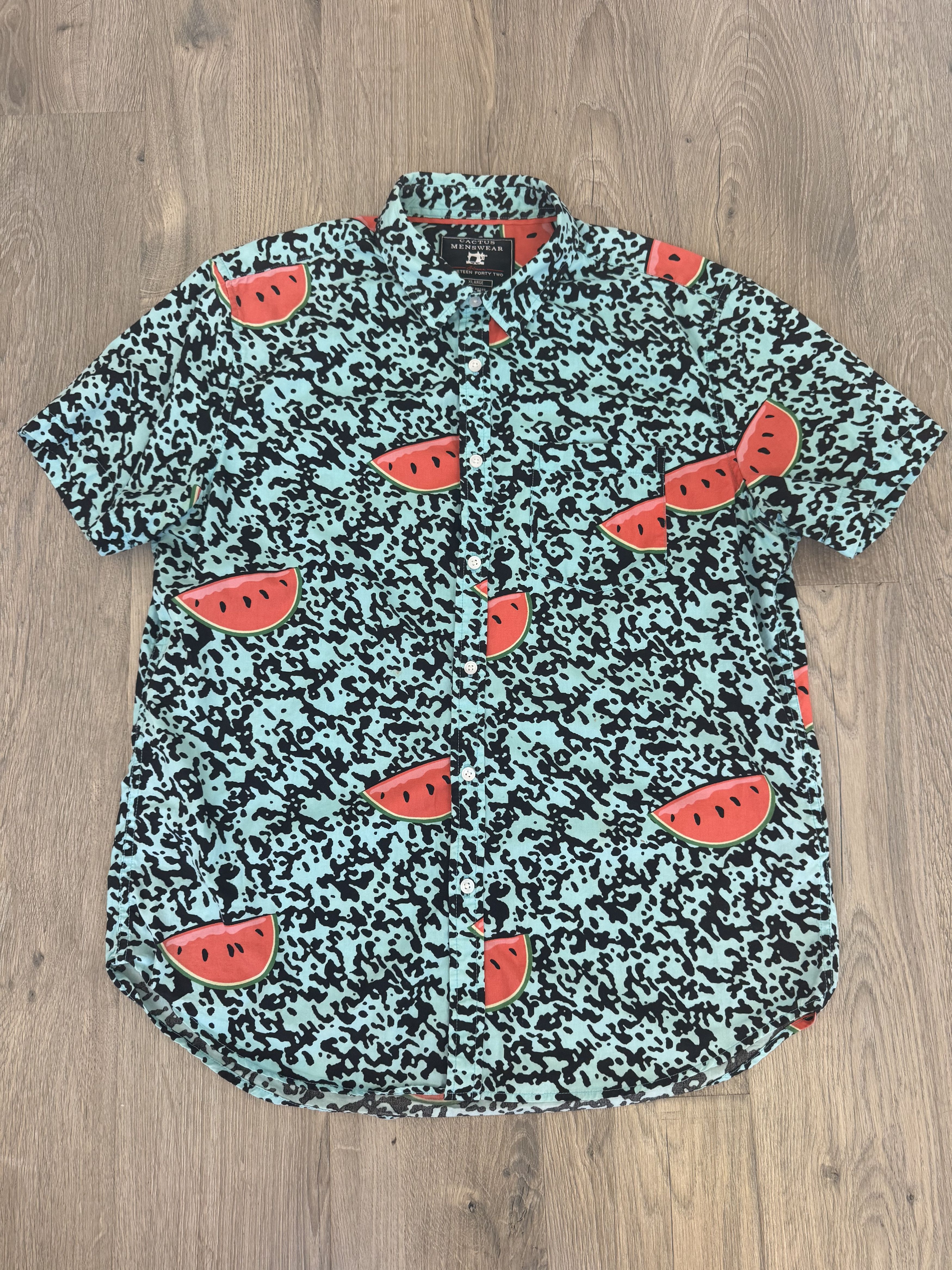 Other Vintage Cactus Menswear Watermelon Short Sleave Button Down Size US XL / EU 56 / 4 - 1 Thumbnail