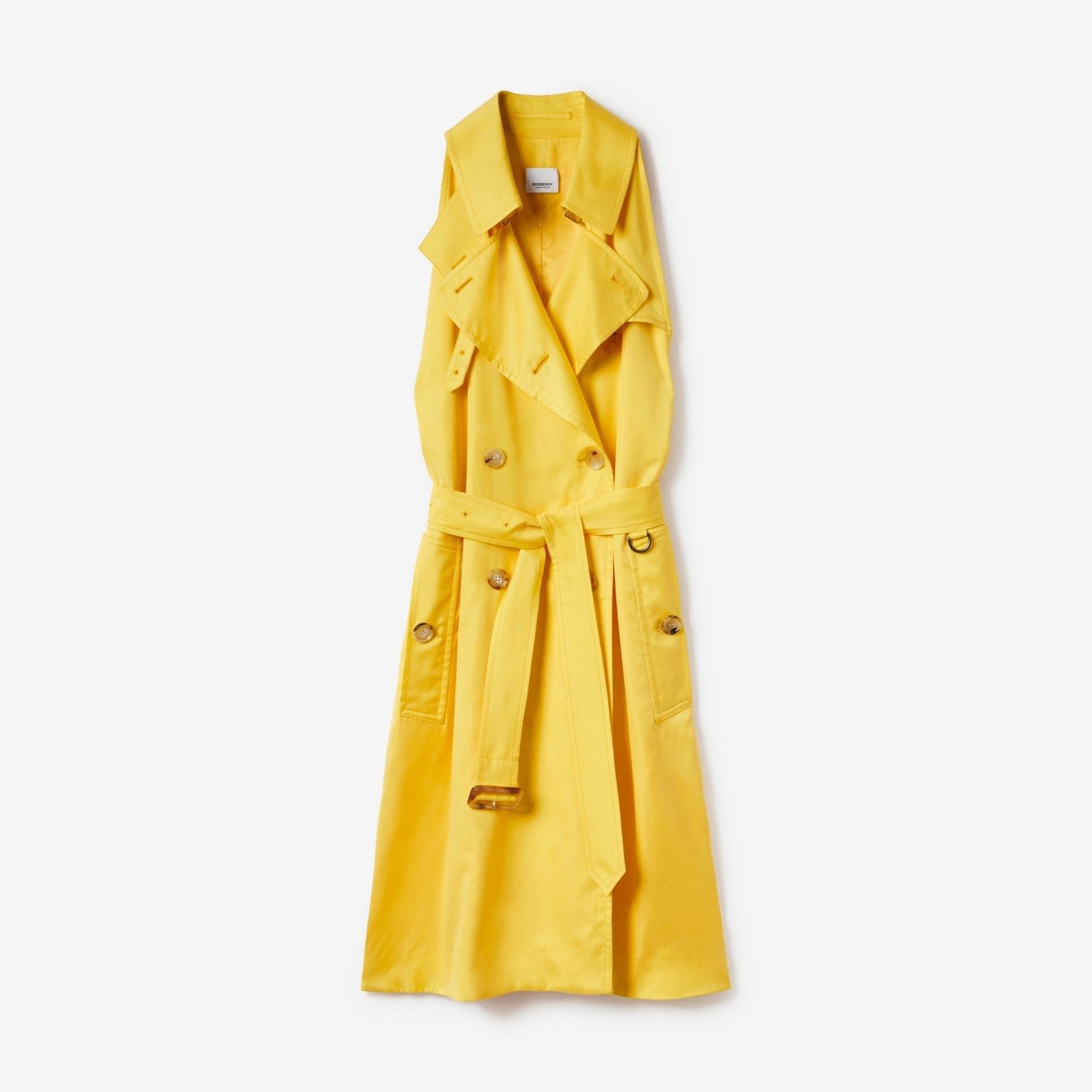 o1srvl11e0424 Satin Trench Dress in Yellow
