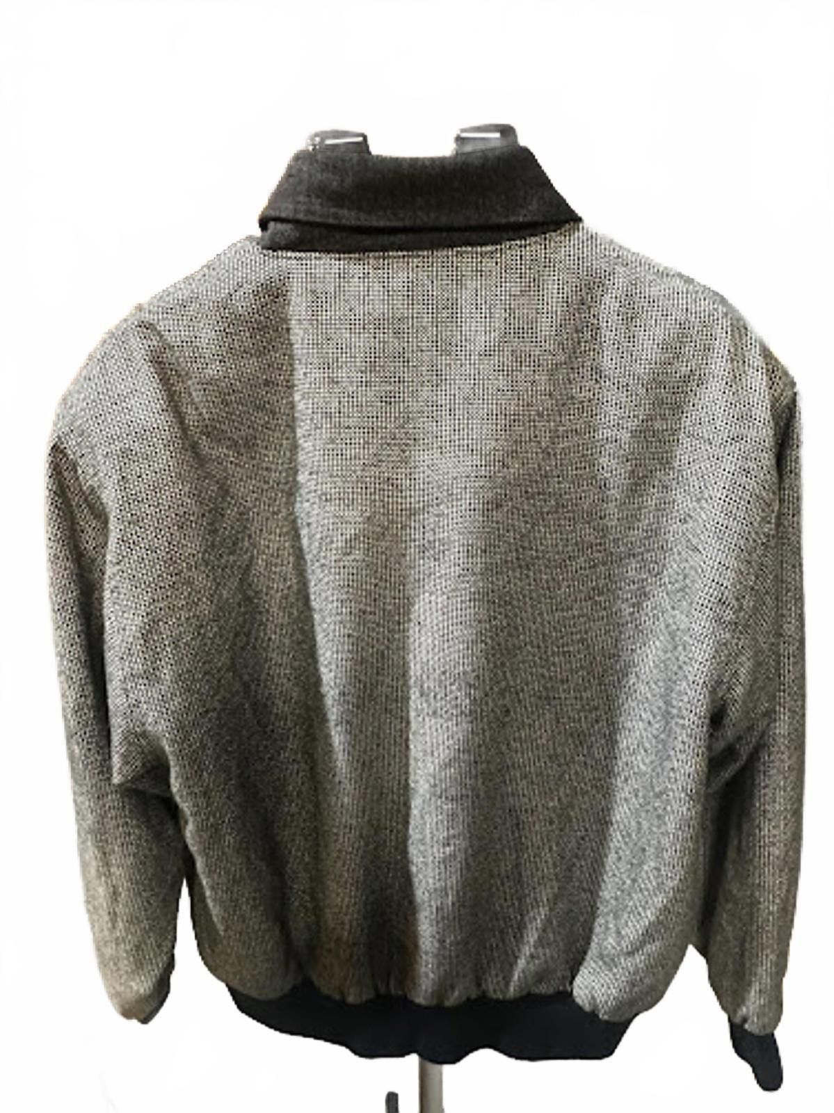 California Republic Vintage Califf Gray Black Patterned Knit Bomber Jacket Size US M / EU 48-50 / 2 - 3 Thumbnail