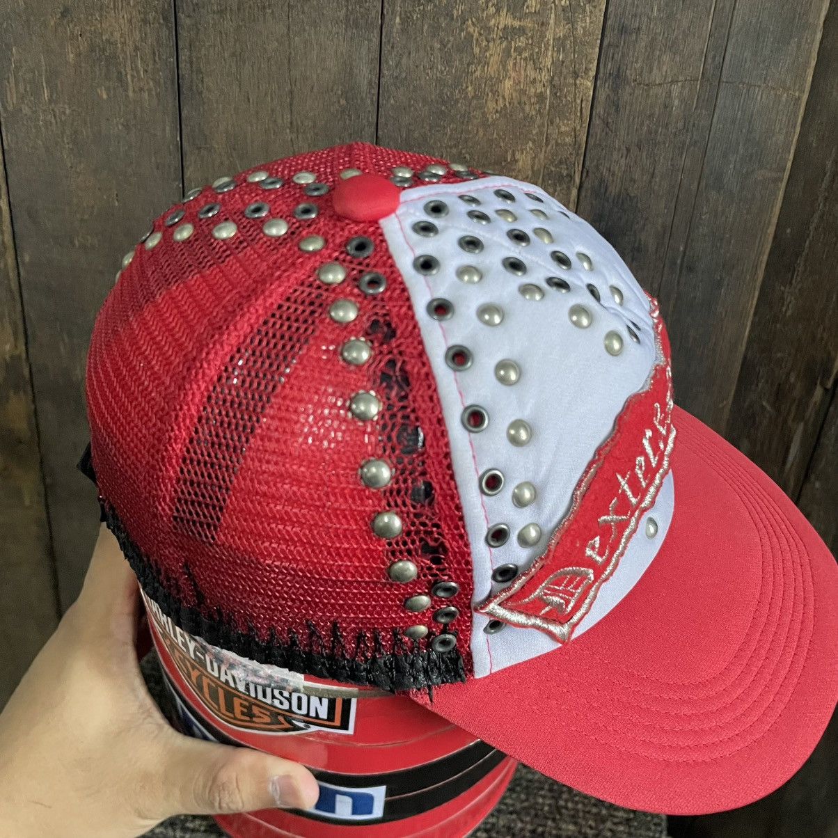 Yasuyuki Ishii Vintage Yasuyuki Ishii Studded Distress Trucker Cap Size ONE SIZE - 11 Thumbnail