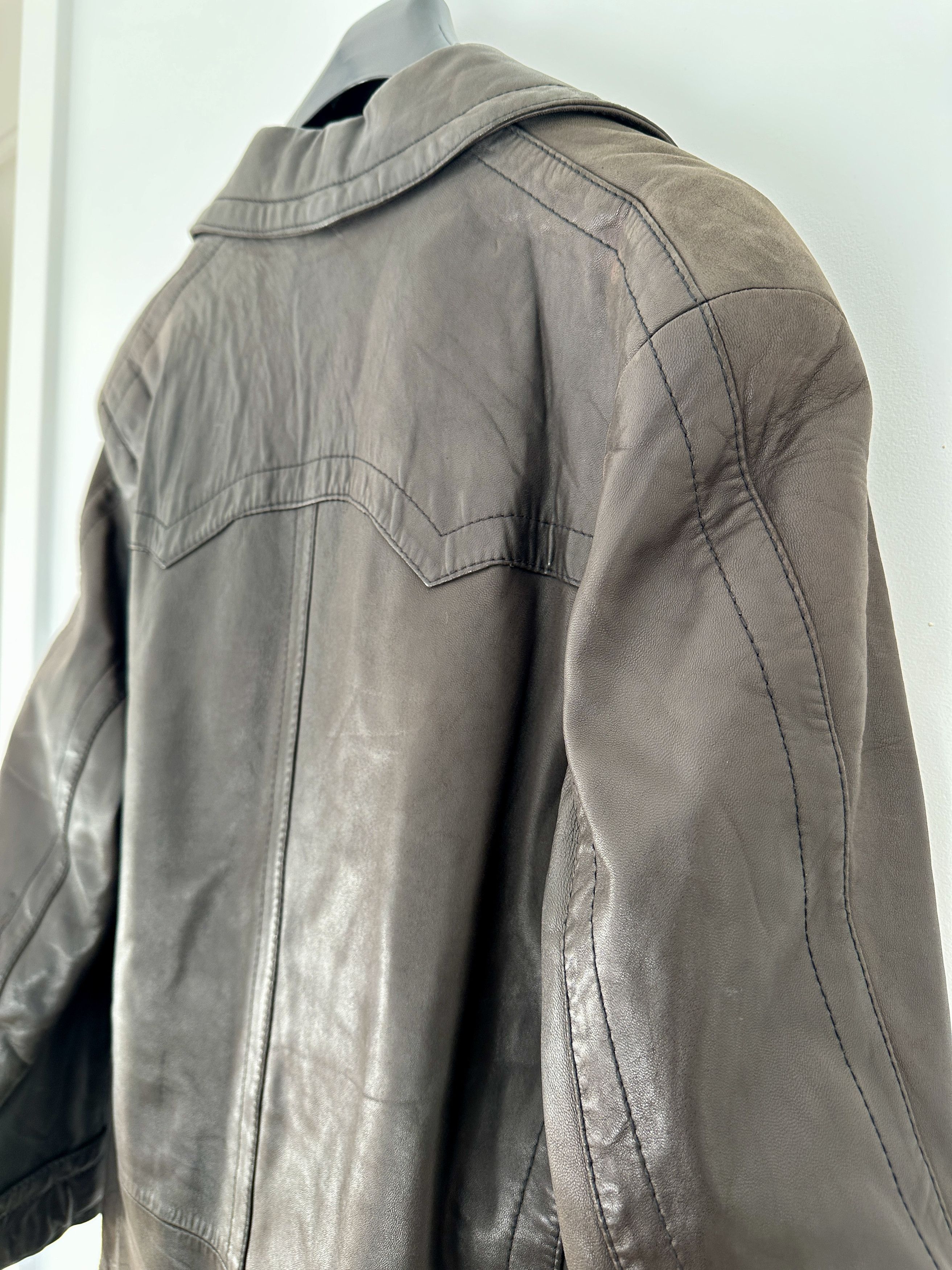 Gucci Men's Gucci Tom Ford Era Pea Coat Jacket Leather AUTHENTIC Size US M / EU 48-50 / 2 - 14 Thumbnail