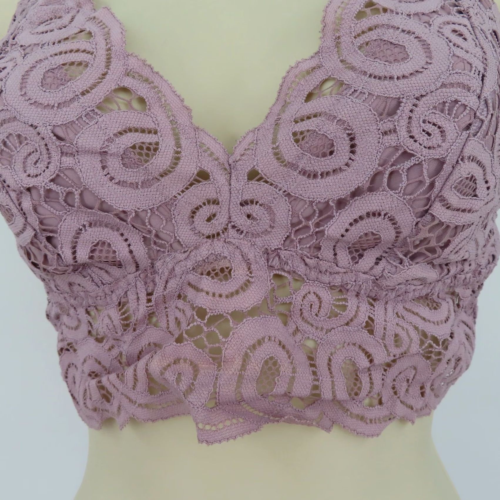 Vintage PINK Victorias Secret Bra Bralette Wireless Lined Strappy Medium Purple One Size M Womens Size ONE SIZE - 3 Thumbnail