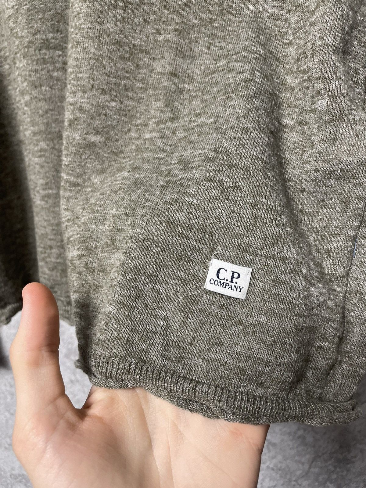 C.P. Company C.P. Company Linen Blend Long Sleeve Sweater Olive Green Size US L / EU 52-54 / 3 - 6 Thumbnail
