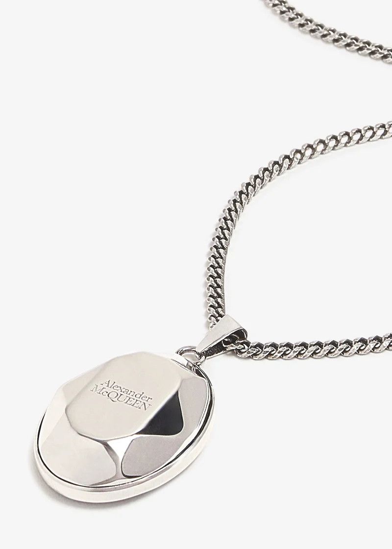 Alexander McQueen o1w1db10725 Size:OS/The Faceted Stone Necklace in Silver Size ONE SIZE - 2 Thumbnail