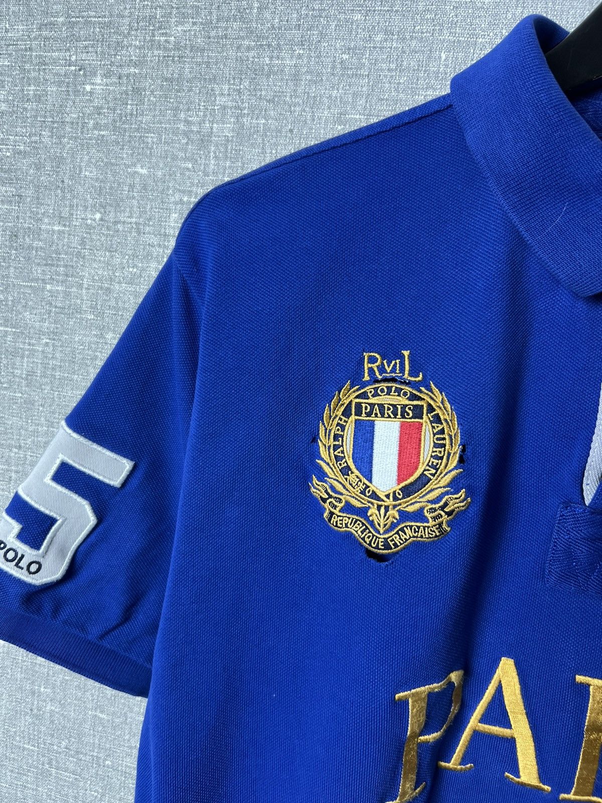 Polo Ralph Lauren × Vintage Polo Ralph Lauren Paris #3 Big Logo Polo Shirt Size US L / EU 52-54 / 3 - 7 Thumbnail
