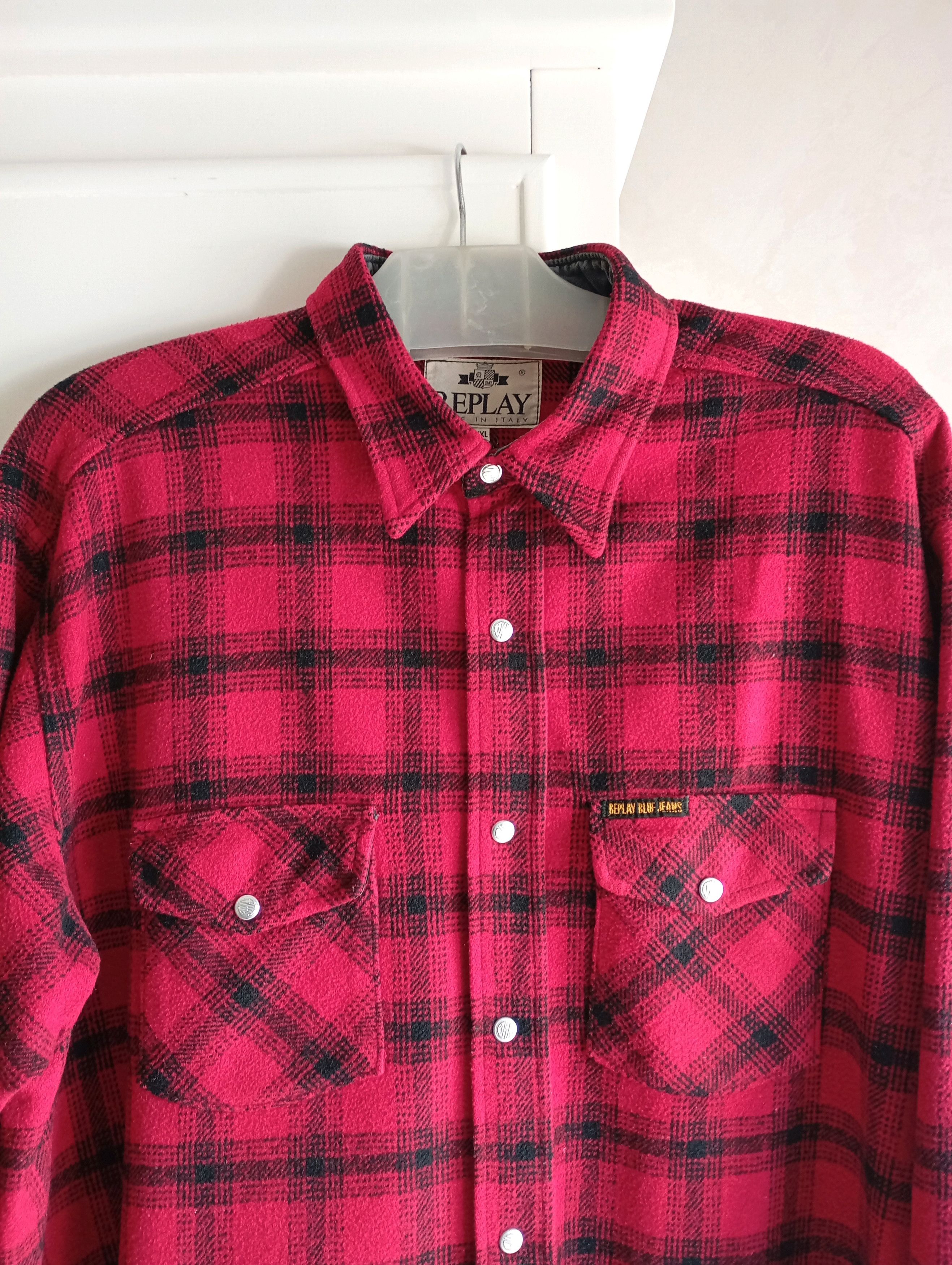 Replay × Vintage Replay 90s Italien Designer Flannel Chekered Shirt Size US XXL / EU 58 / 5 - 3 Thumbnail