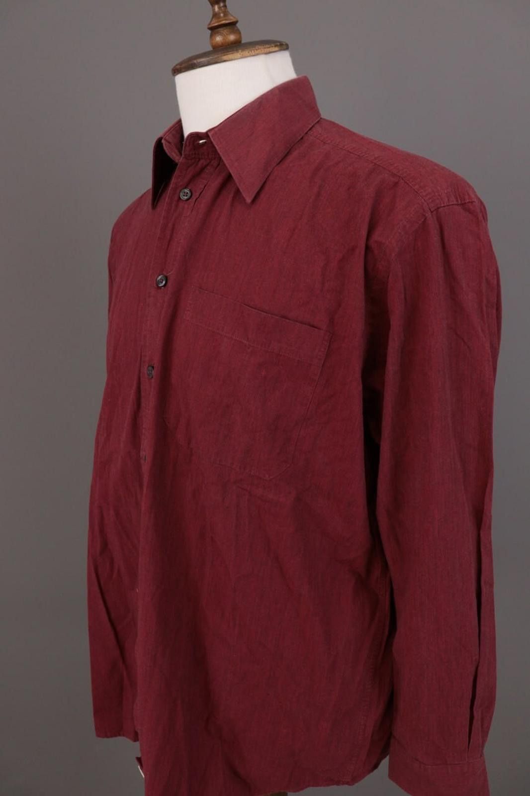 Paul Smith Vintage Paul Smith Burgundy Down Dress Shirt Size 43 Size US M / EU 48-50 / 2 - 7 Thumbnail