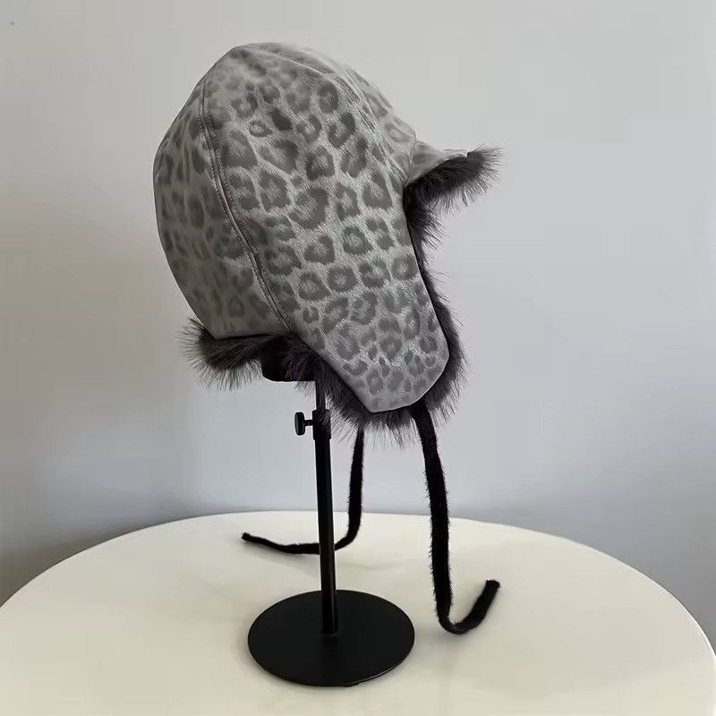 Other Leopard Streetwear Faux Fur Trapper Warm Winter Hat Size ONE SIZE - 3 Thumbnail