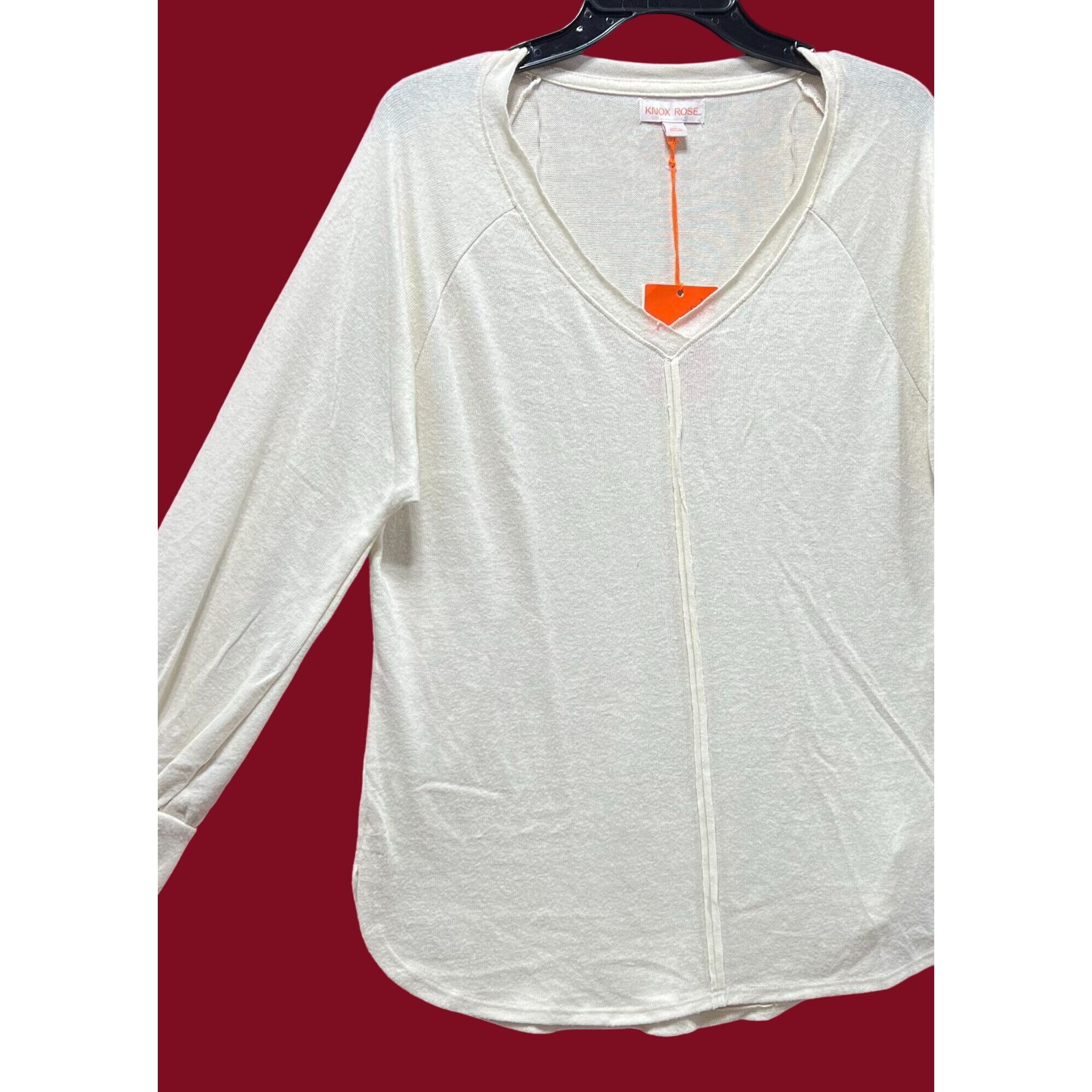 Other Knox Rose - Women's Blouse Knit Pullover Long Sleeve V-Neck Size M / US 6-8 / IT 42-44 - 12 Thumbnail