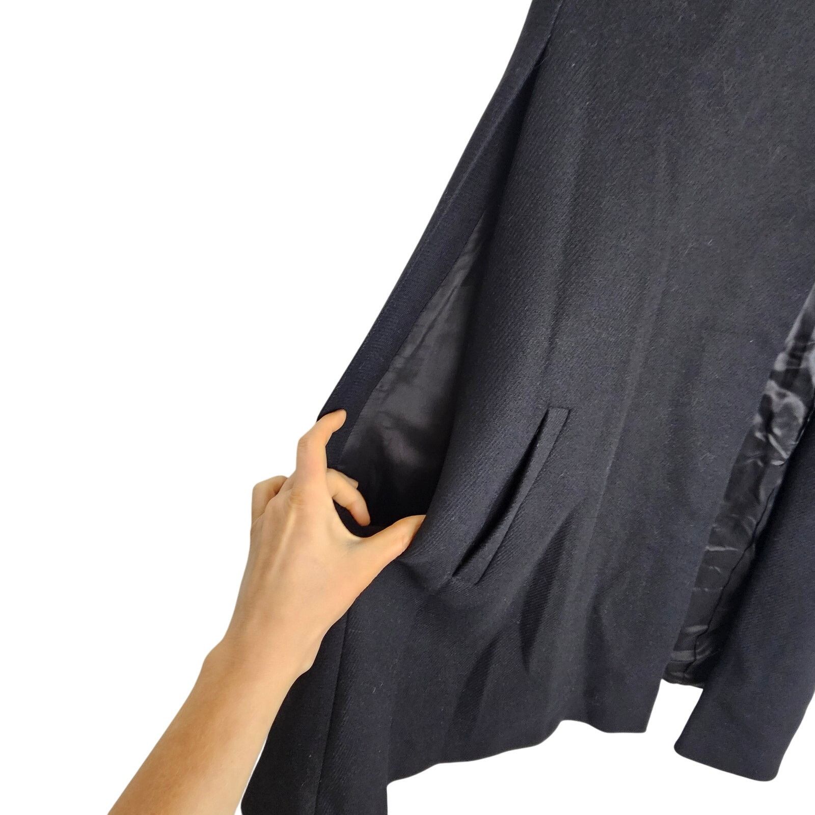 Zara ZARA Manteco Wool Cape Poncho Coat Women XS Black Size XS / US 0-2 / IT 36-38 - 4 Thumbnail