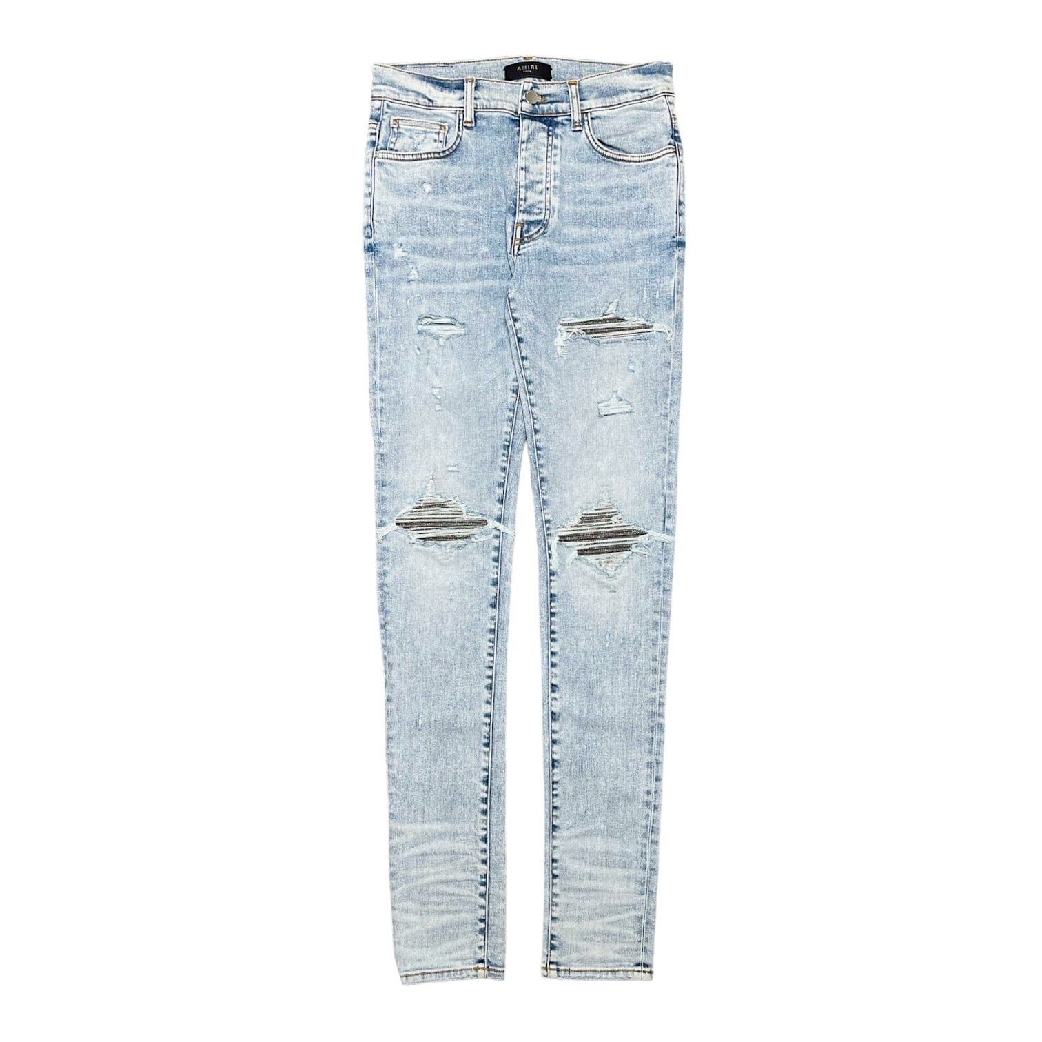 Amiri Amiri MX1 Iridescent Patch Jeans Light Vintage Indigo | Grailed