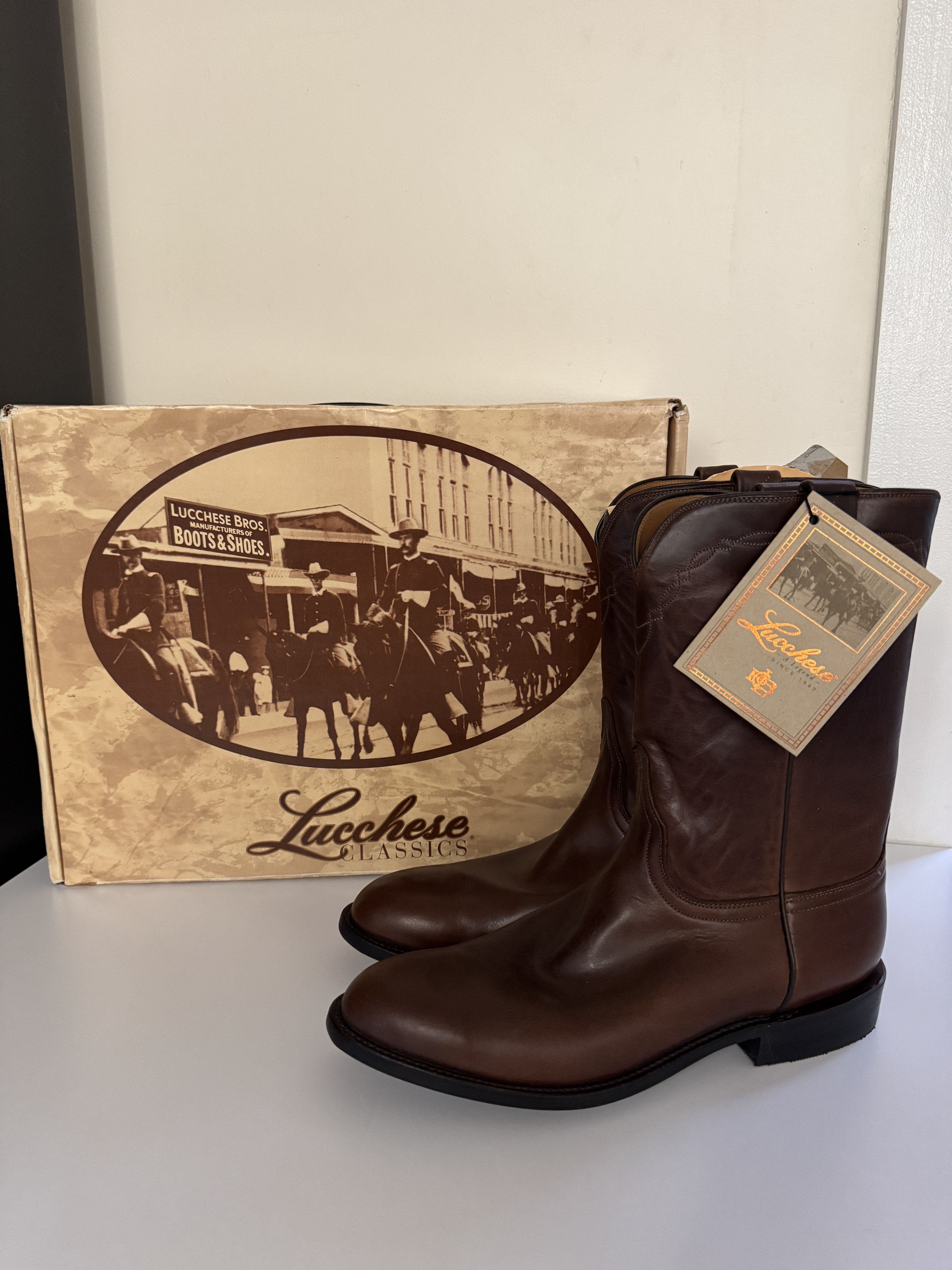 Vintage Lucchese Classic Handmade Western Cowboy Roper Boot