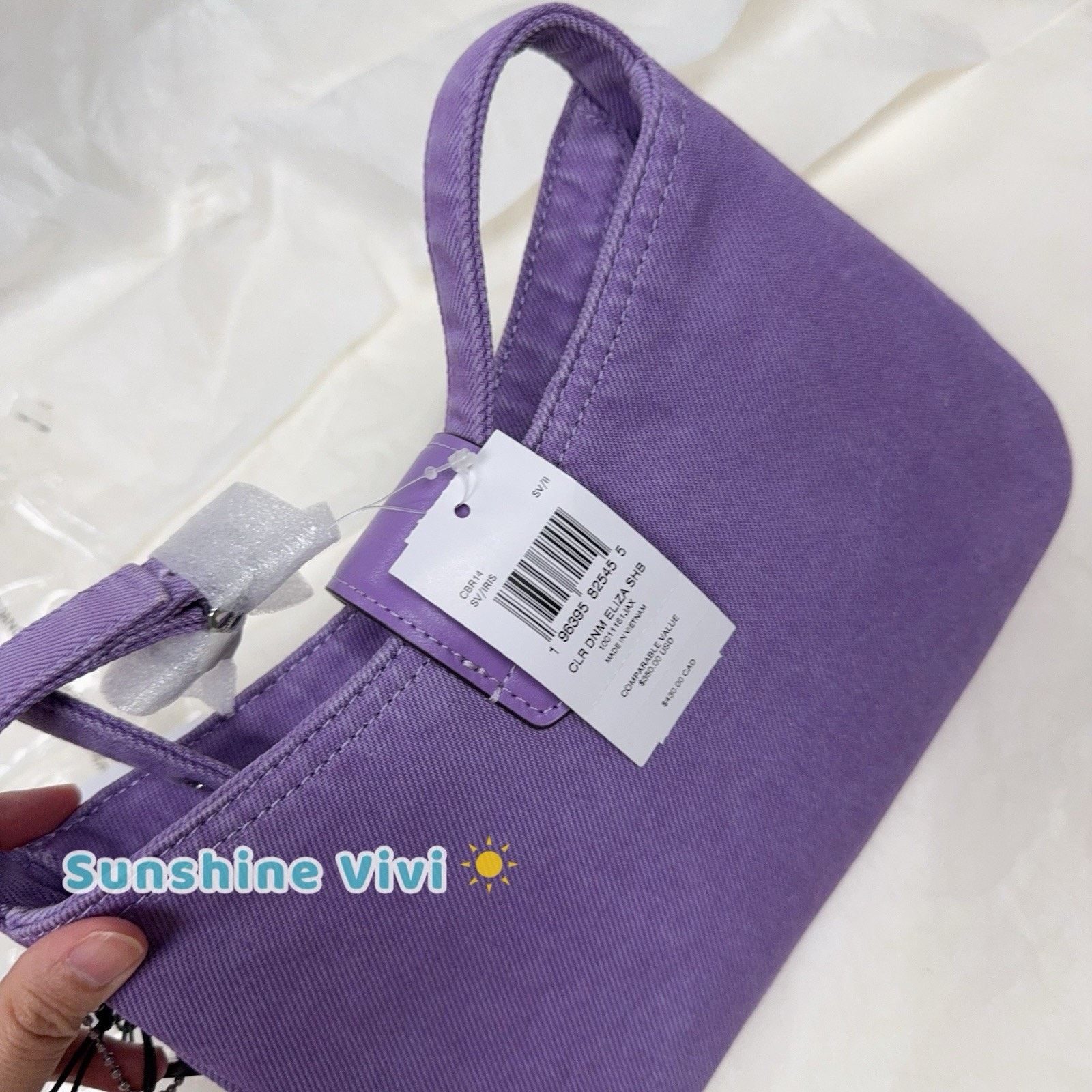 Coach NWT Coach Eliza Shoulder Bag Denim CBR14 Silver/Iris Size ONE SIZE - 5 Thumbnail