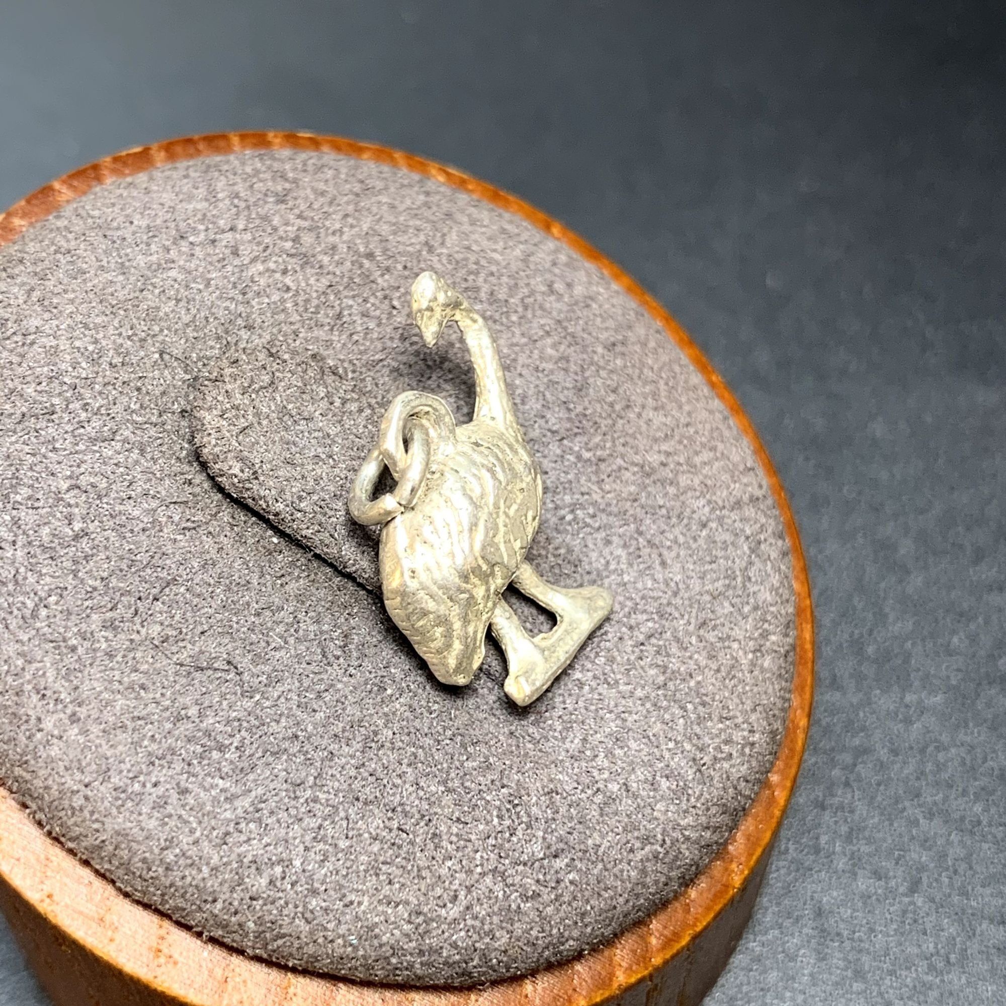 Other VTG Solid Sterling Silver 925 Textured Ostrich Dangle Charm Size ONE SIZE - 6 Thumbnail