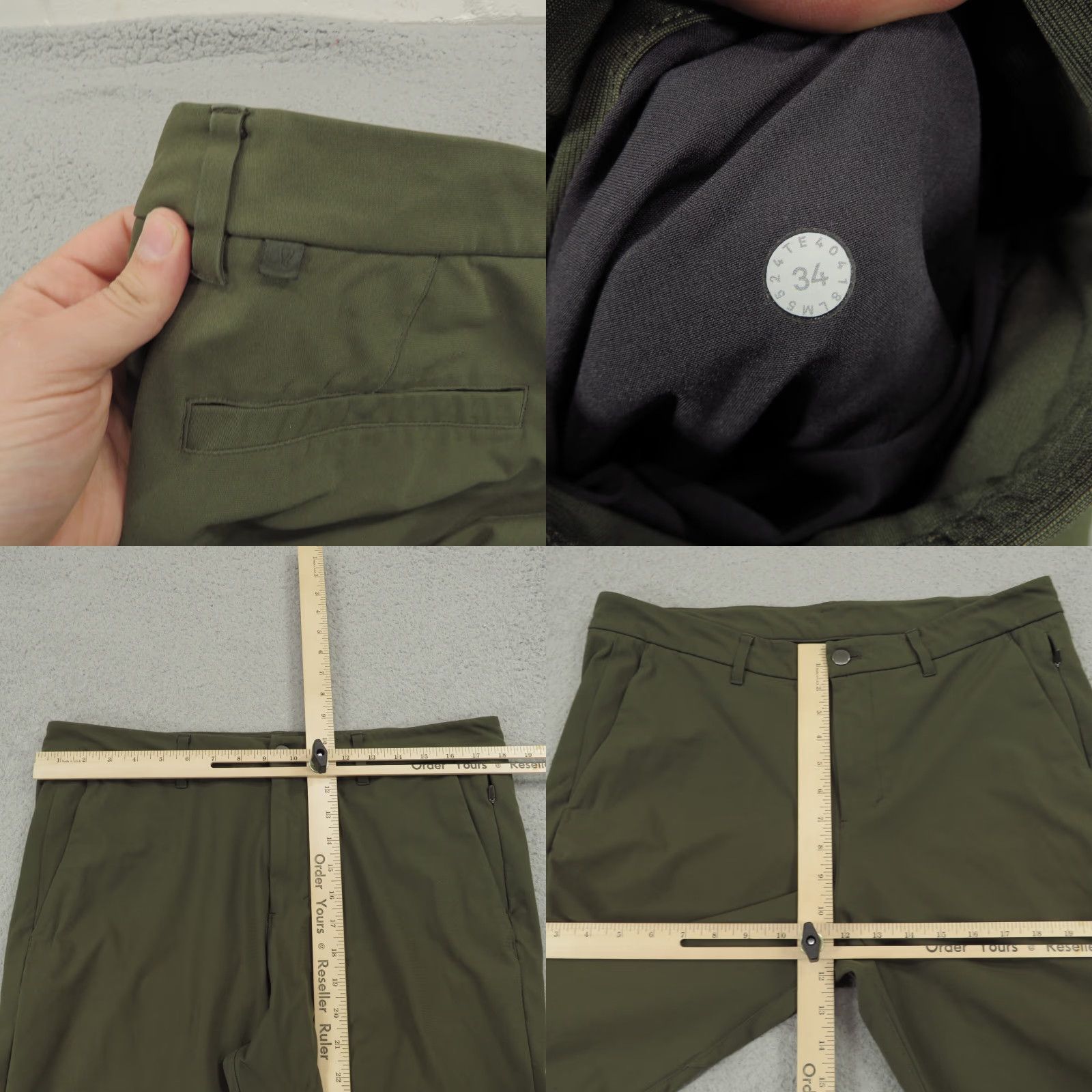 Lululemon Lululemon Pants Mens 34x32 Commission Slim Warpstreme Flex Chino Dark Olive Green City Modern Size US 34 / EU 50 - 8 Thumbnail