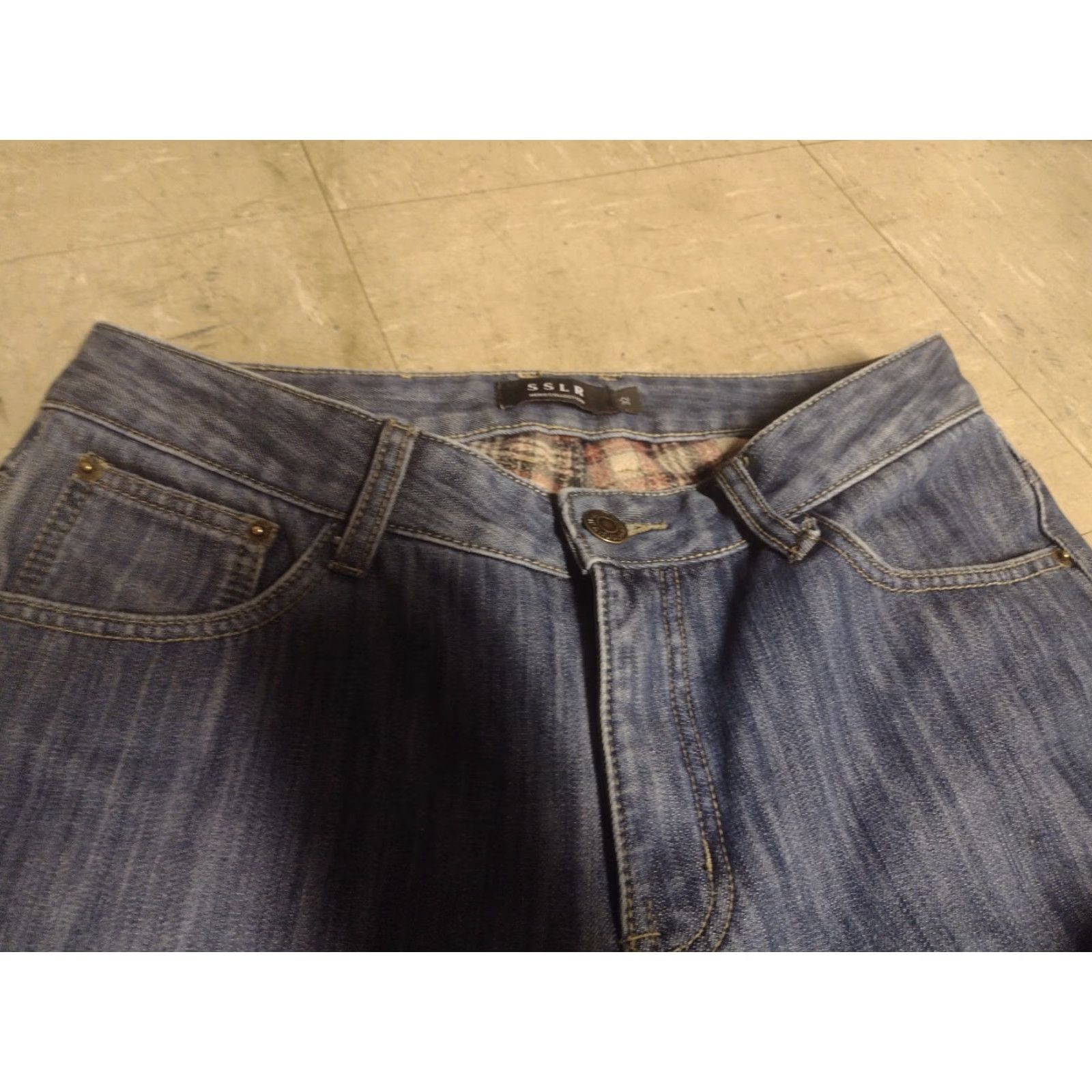 Vintage SSLR Jeans Adult 32 Blue Lined Regular Straight Men's Size US 32 / EU 48 - 2 Thumbnail