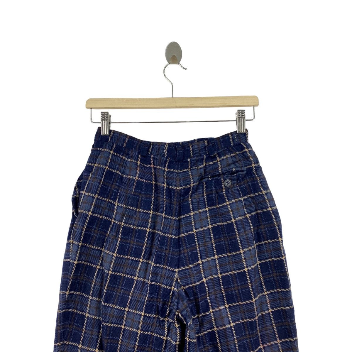 DAKS × Vintage Vintage 90s DAKS LONDON ENGLAND Brand Check Tartan Blue Size US 26 / EU 42 - 4 Thumbnail