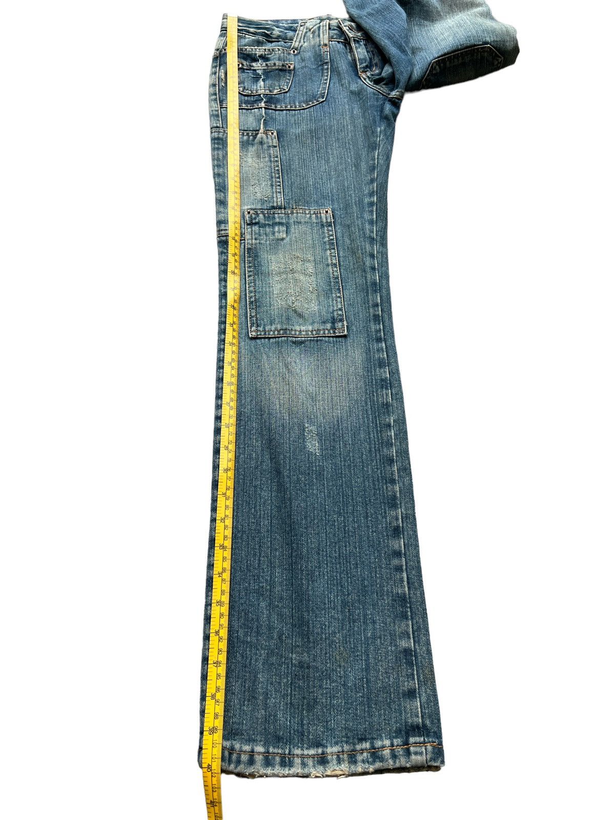 Japanese Brand Vintage Japanese Distressed Patchwork Lowrise Jeans 31x31 Size 31" - 10 Thumbnail