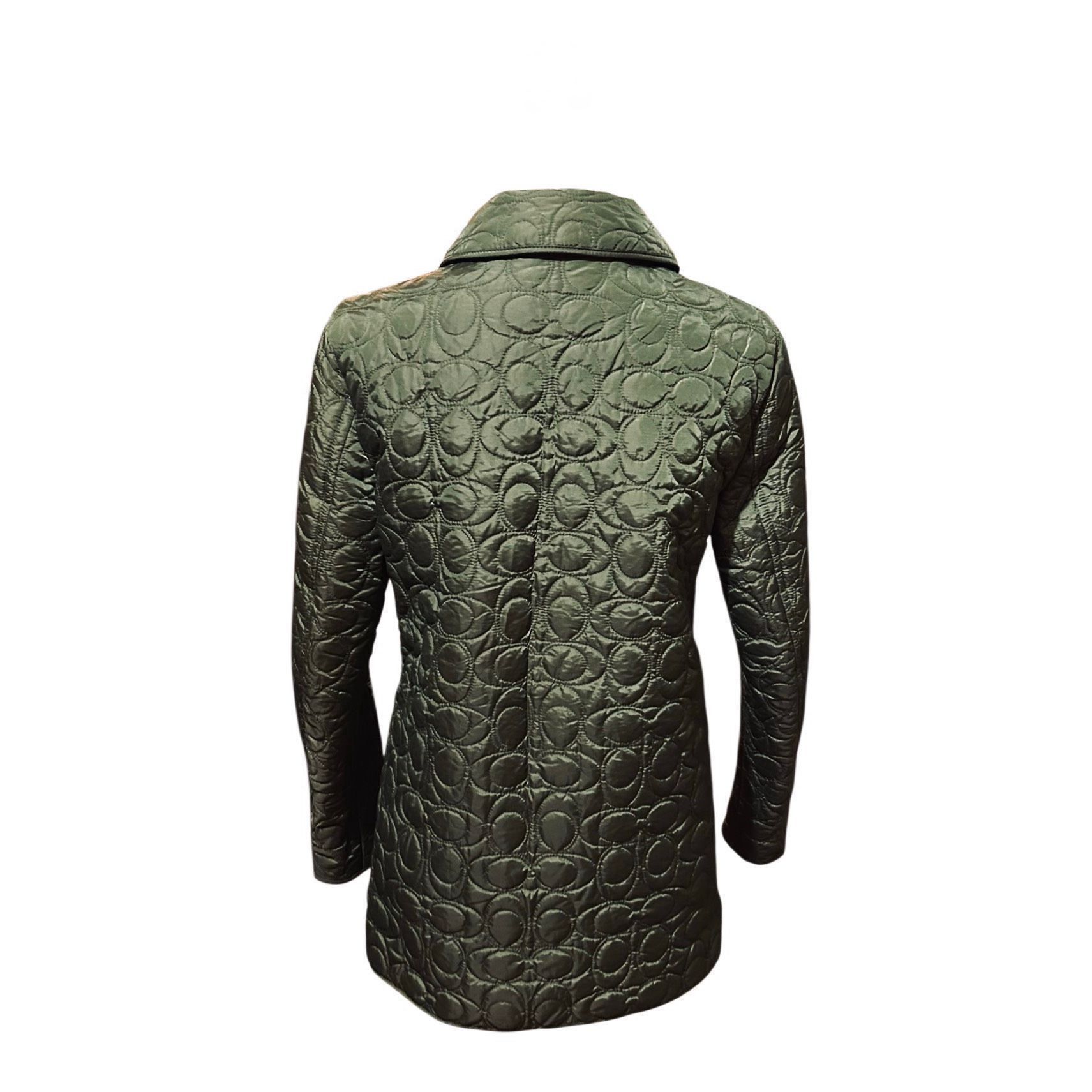 Coach Womens Coach Signature Nylon Quilted Jacket Green Size S Size S / US 4 / IT 40 - 2 Thumbnail