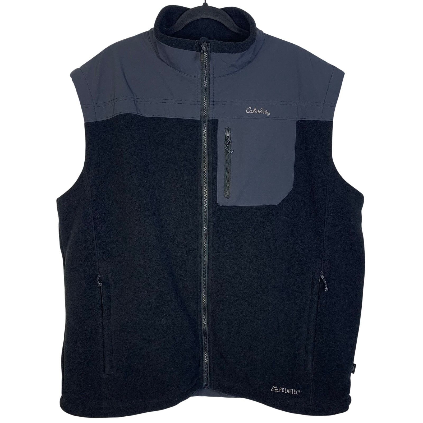 Cabelas Cabela's Polartec Fleece Vest Men's 2XLT Black Gray Full Zip Size US XXL / EU 58 / 5 - 1 Thumbnail