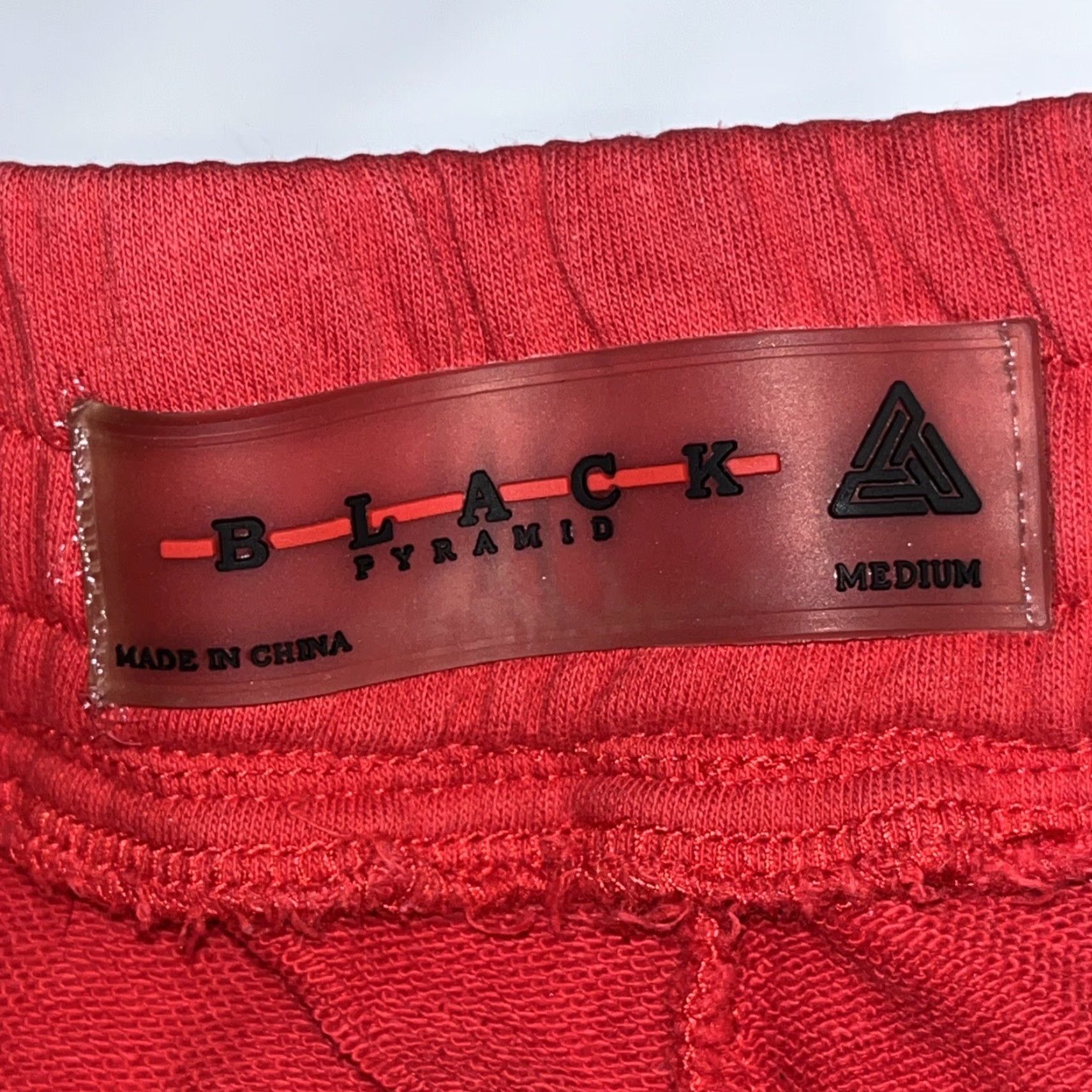 Black Pyramid VINTAGE Black Pyramid RED Baggy Sweatpants Black Side Spellout ZIP SIDES Mens Medium Y2K Size US 31 - 2 Thumbnail
