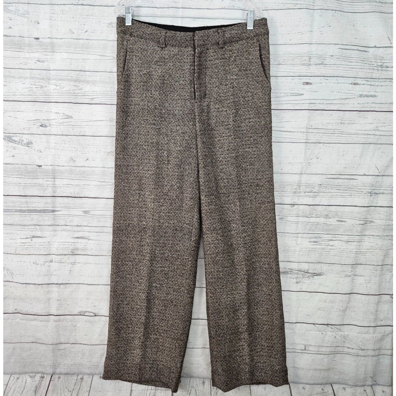 Soft Surroundings Soft Surroundings Womens Tweed Trouser Sz 8 Brown High Rise Wide Leg Pants Shirt/Hoodie Size 30" / US 8 / IT 44 - 2 Thumbnail