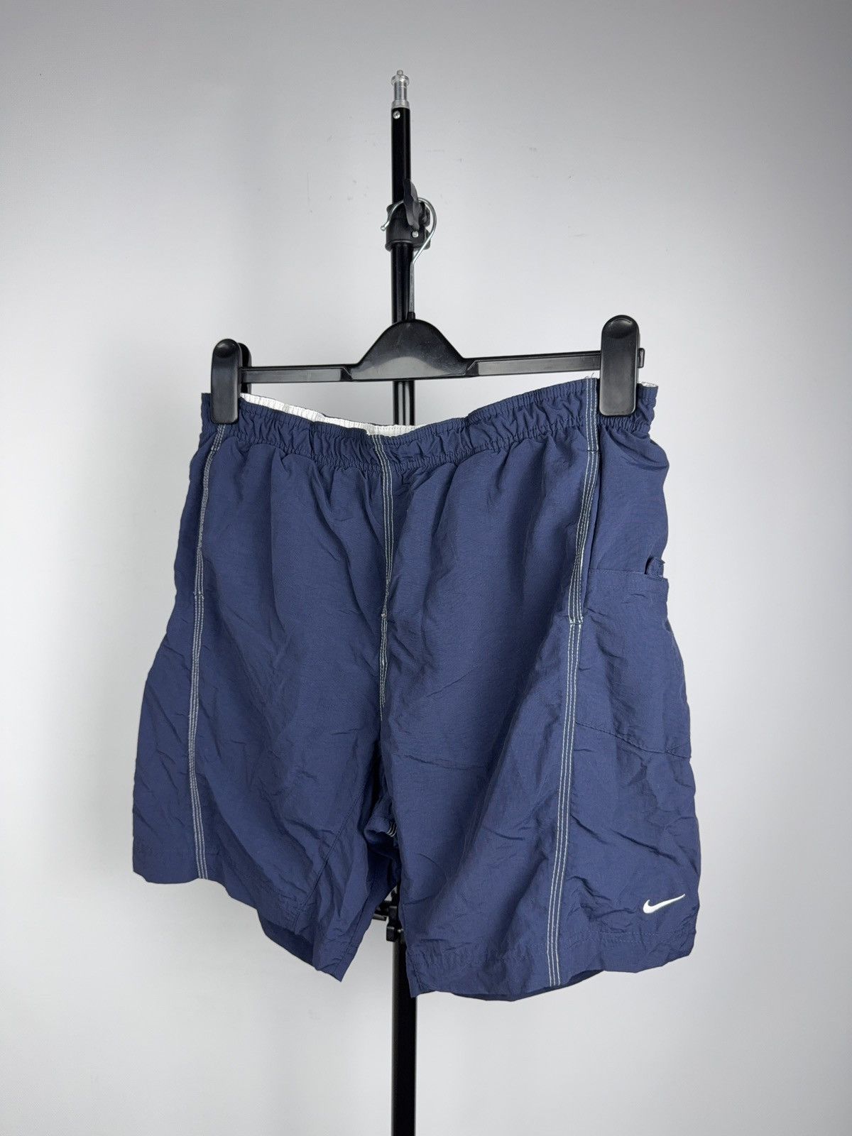 Nike 00s Nike Vintage Navy Swim Shorts Swoosh Y2K Nylon Men’s M Size US 32 / EU 48 - 1 Thumbnail