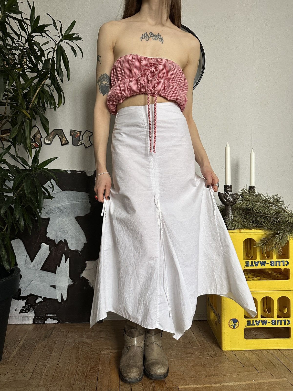 Japanese Brand × Seditionaries Crinkled Ruffle Fairy Core Bohemian Style Midi Skirt Size 28" / US 6 / IT 42 - 11 Thumbnail