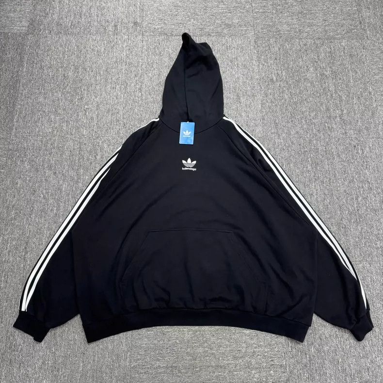 Balenciaga Balenciaga Adidas Brand Letter Stripe Hooded Sweatshirt Size US XXL / EU 58 / 5 - 1 Thumbnail