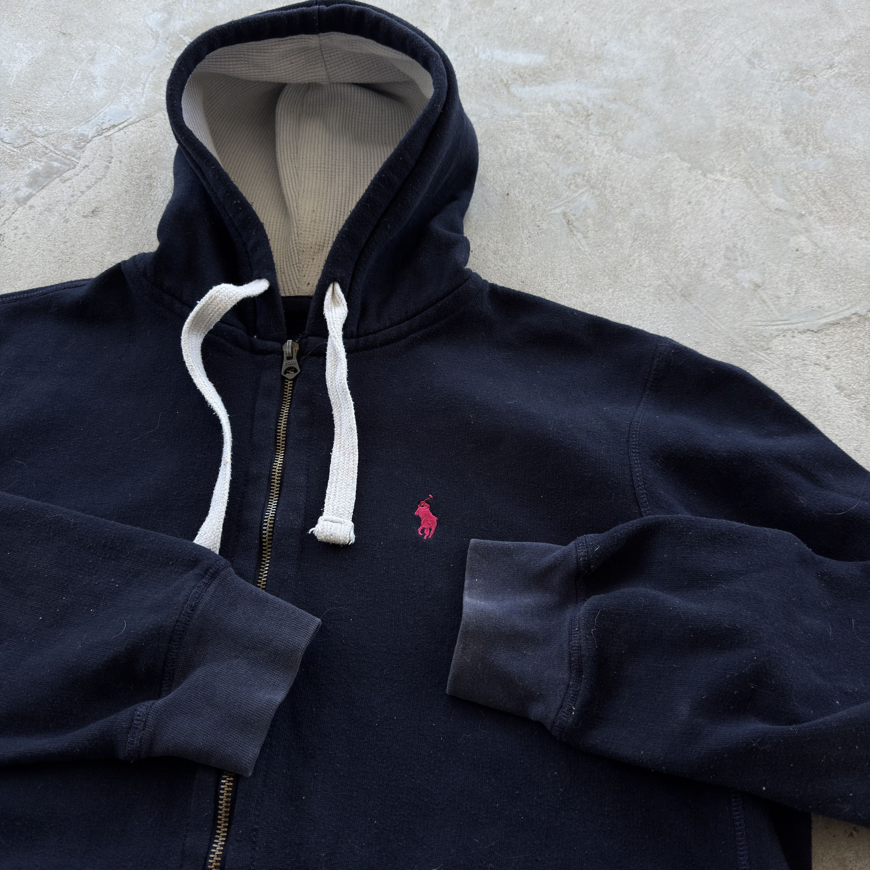 Polo Ralph Lauren Polo Ralph Lauren Waffle Lined Navy Zip Up Hoodie Size L Size US L / EU 52-54 / 3 - 4 Thumbnail