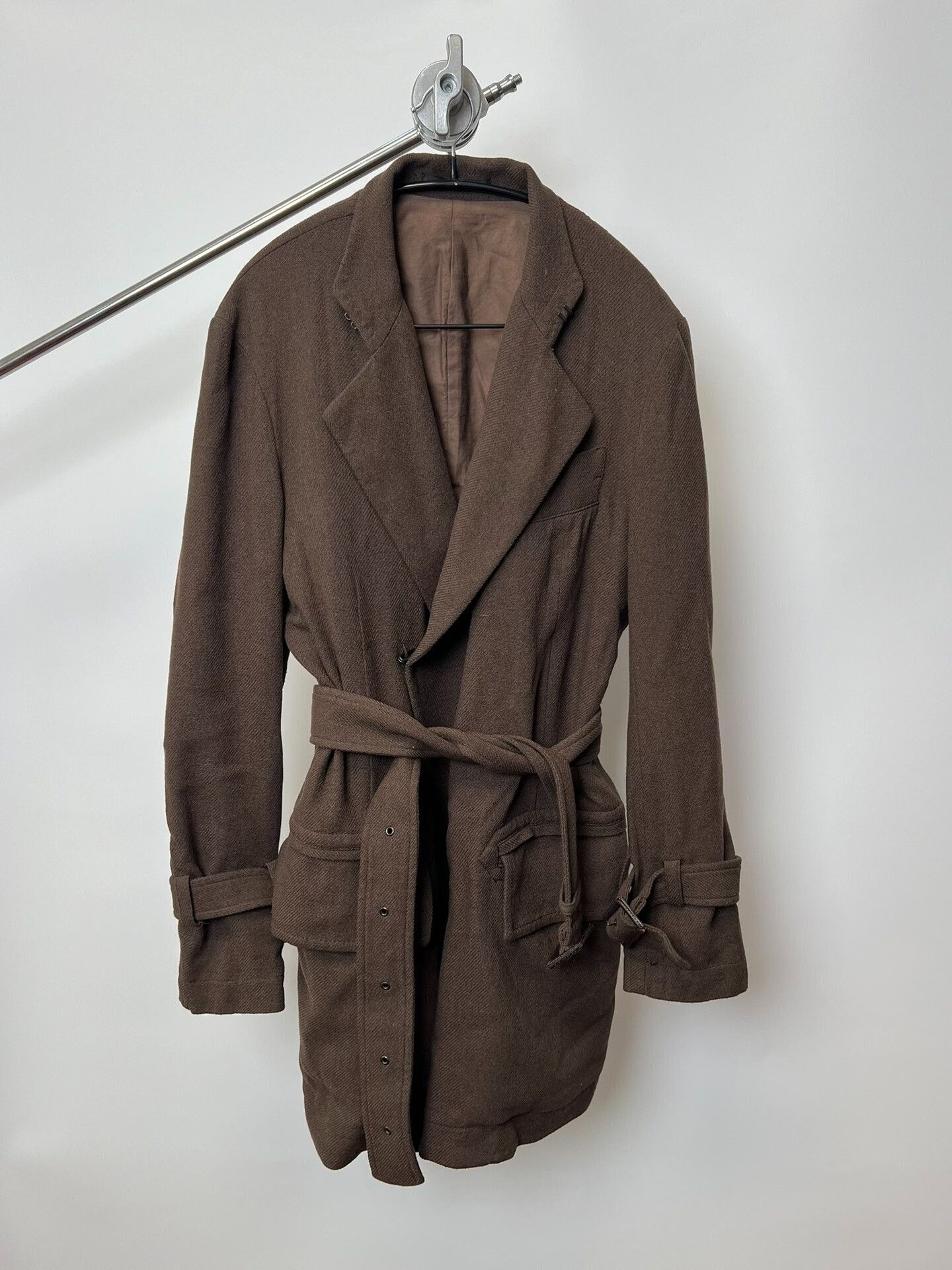 Yohji Yamamoto Adjustable Wool Blend Coat by Yohji Yamamoto Size L / US 10 / IT 46 - 1 Thumbnail