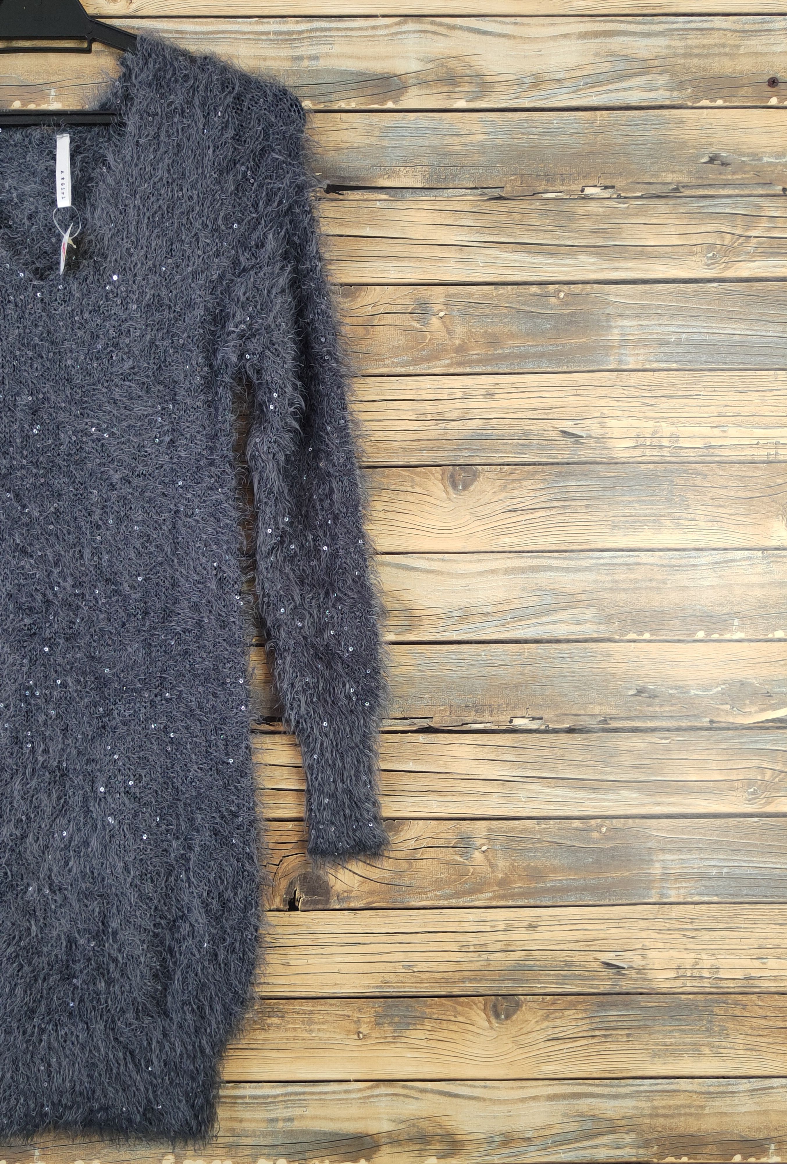 Japanese Brand A Girl Dark Gray Shag Shaggy Fur Mohair Knitwear #W971 Size M / US 6-8 / IT 42-44 - 6 Thumbnail