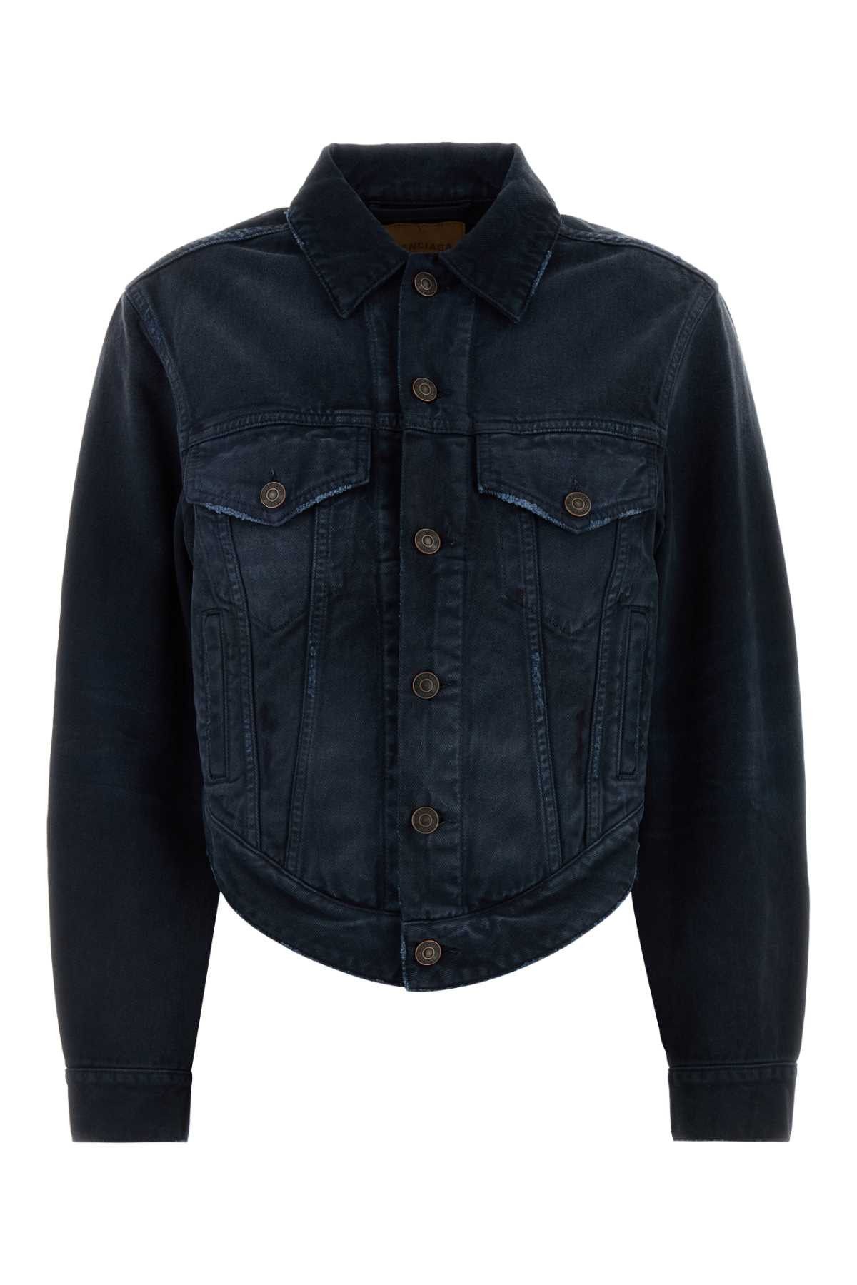 Balenciaga Dark Blue Denim Jacket Size S / US 4 / IT 40 - 1 Thumbnail