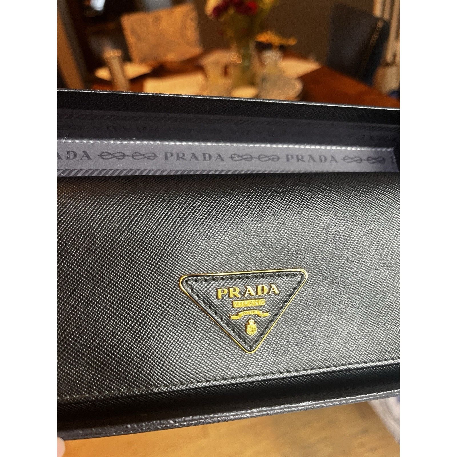 Prada Prada Large Saffiano Leather Wallet 100% Authentic Black Size ONE SIZE - 15 Thumbnail