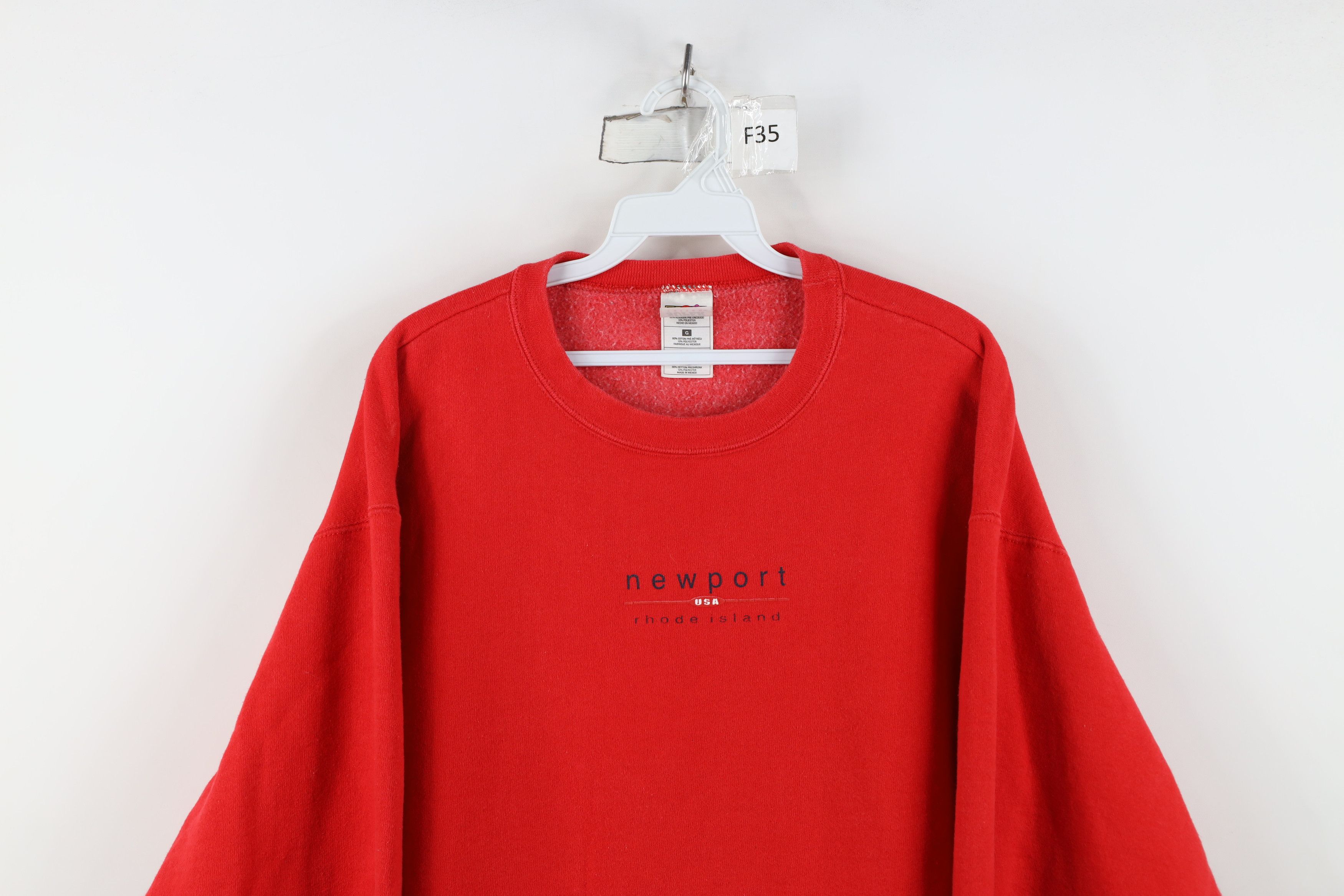 Vintage Vintage 90s Heavyweight Newport Rhode Island Sweatshirt Red Size US L / EU 52-54 / 3 - 2 Thumbnail