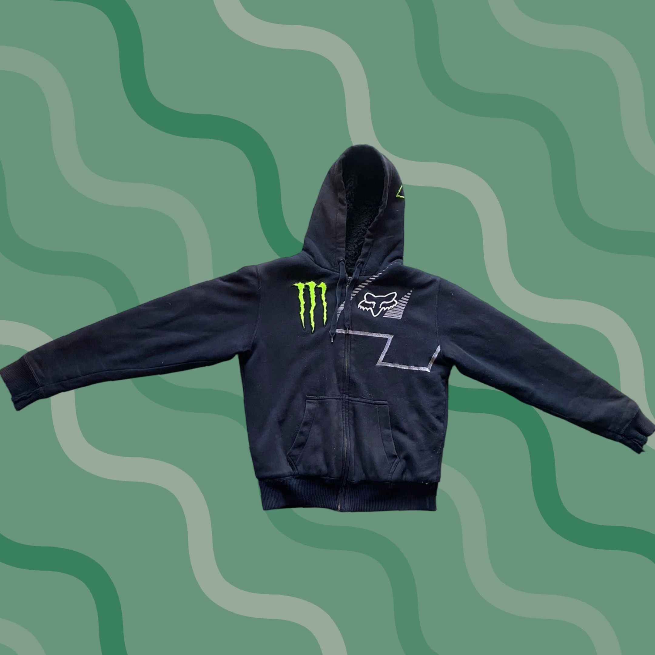 Vintage FOX Monster Energy Ricky Carmichael Hoodie Sweatshirt Men’s M Black Full Zip Zip Black? Size US M / EU 48-50 / 2 - 1 Thumbnail