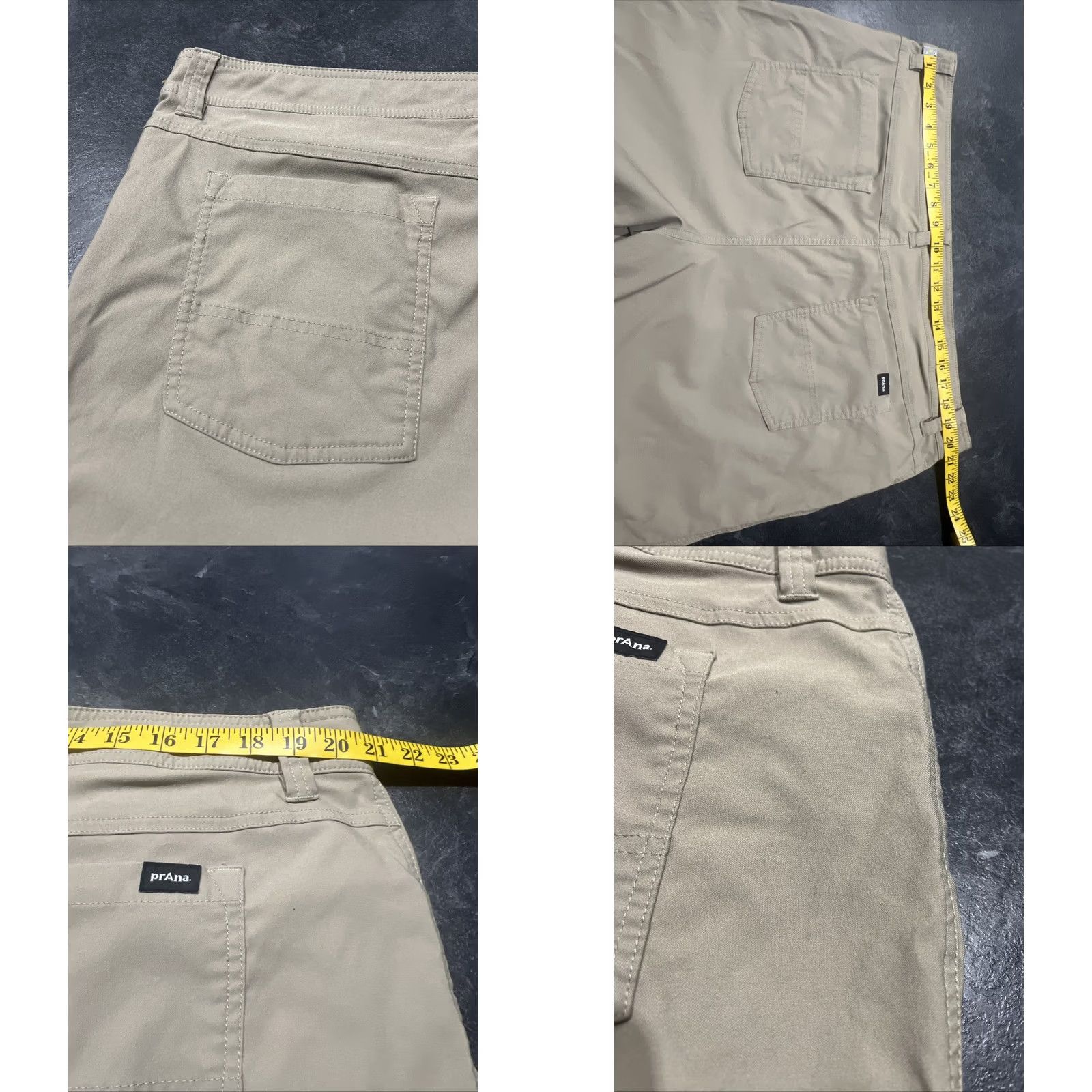 Prana prAna Stretch Shorts Men's 42 Khaki Tan Pocket Outdoor Hiking Cargo Zip 11in Inseam Adjustable Waist Breathable Belted Pockets Regular Rise 42 Mens Size US 42 / EU 58 - 8 Thumbnail