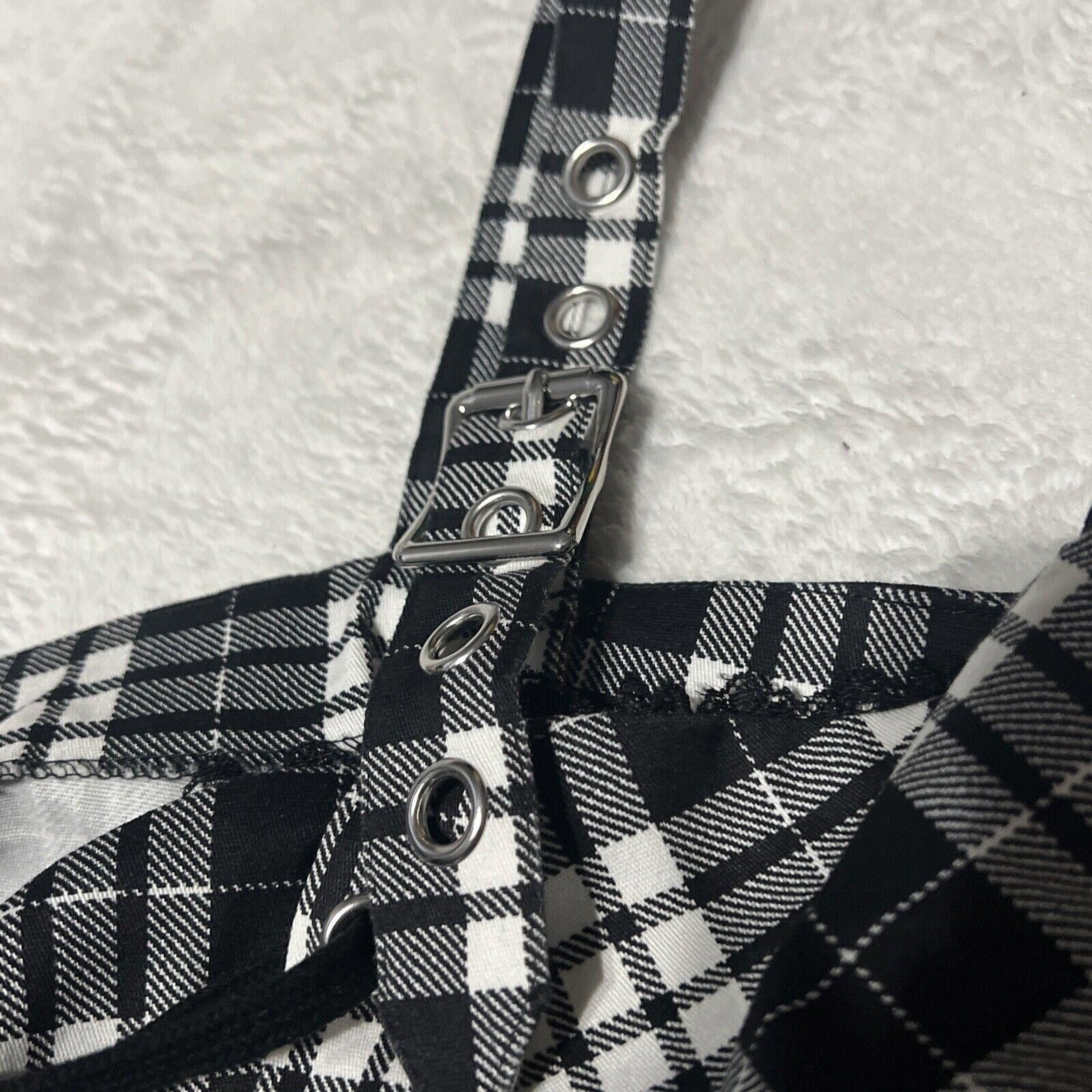 Designer XL Purple Plaid Punk Top Buckle Goth Dolls Kill Crop Top Size XL / US 12-14 / IT 48-50 - 6 Thumbnail