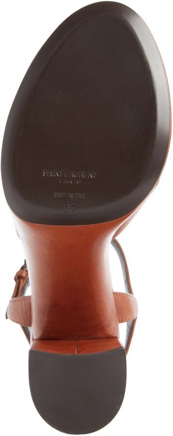 Saint Laurent Paris o1bcso1str1124 Platz Platform Sandals in Brown Size US 10 / IT 40 - 5 Thumbnail