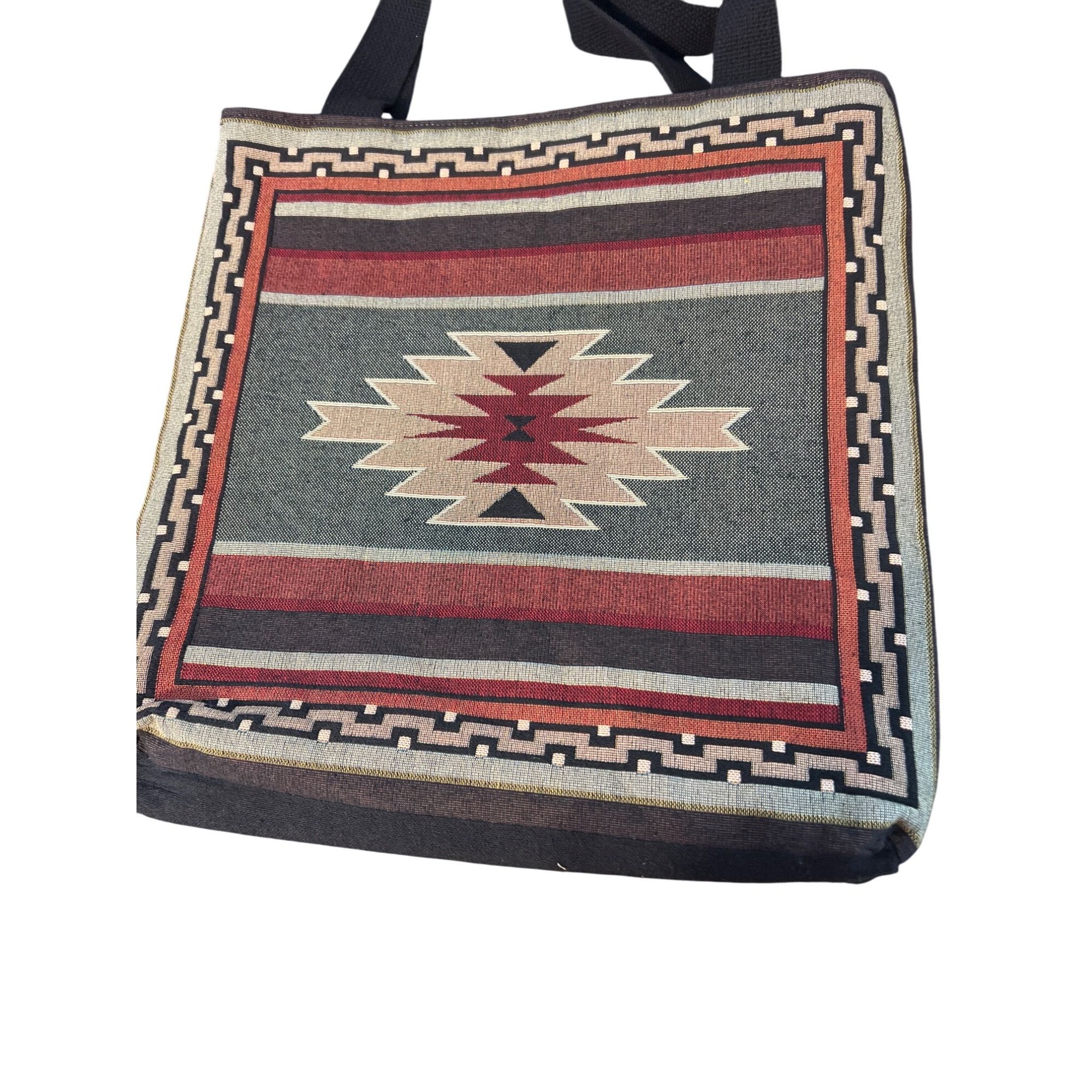 Other Vtg Acorn Studio Southwestern Woven Tote Bag Lined Black Dou Size ONE SIZE - 3 Thumbnail