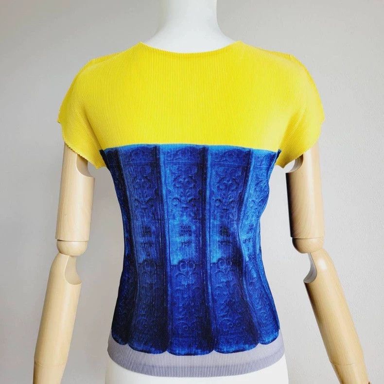 Issey Miyake issey miyake size:3 Blue pleated half-sleeve Size XXS / US 00 / IT 34 - 3 Thumbnail