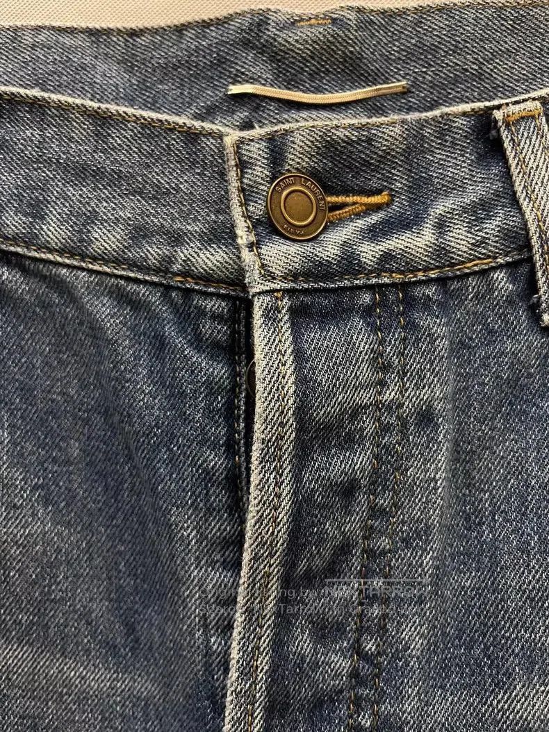 Yves Saint Laurent YSL Saint Laurent Knee Cut Denim Jeans. Size US 30 / EU 46 - 4 Thumbnail