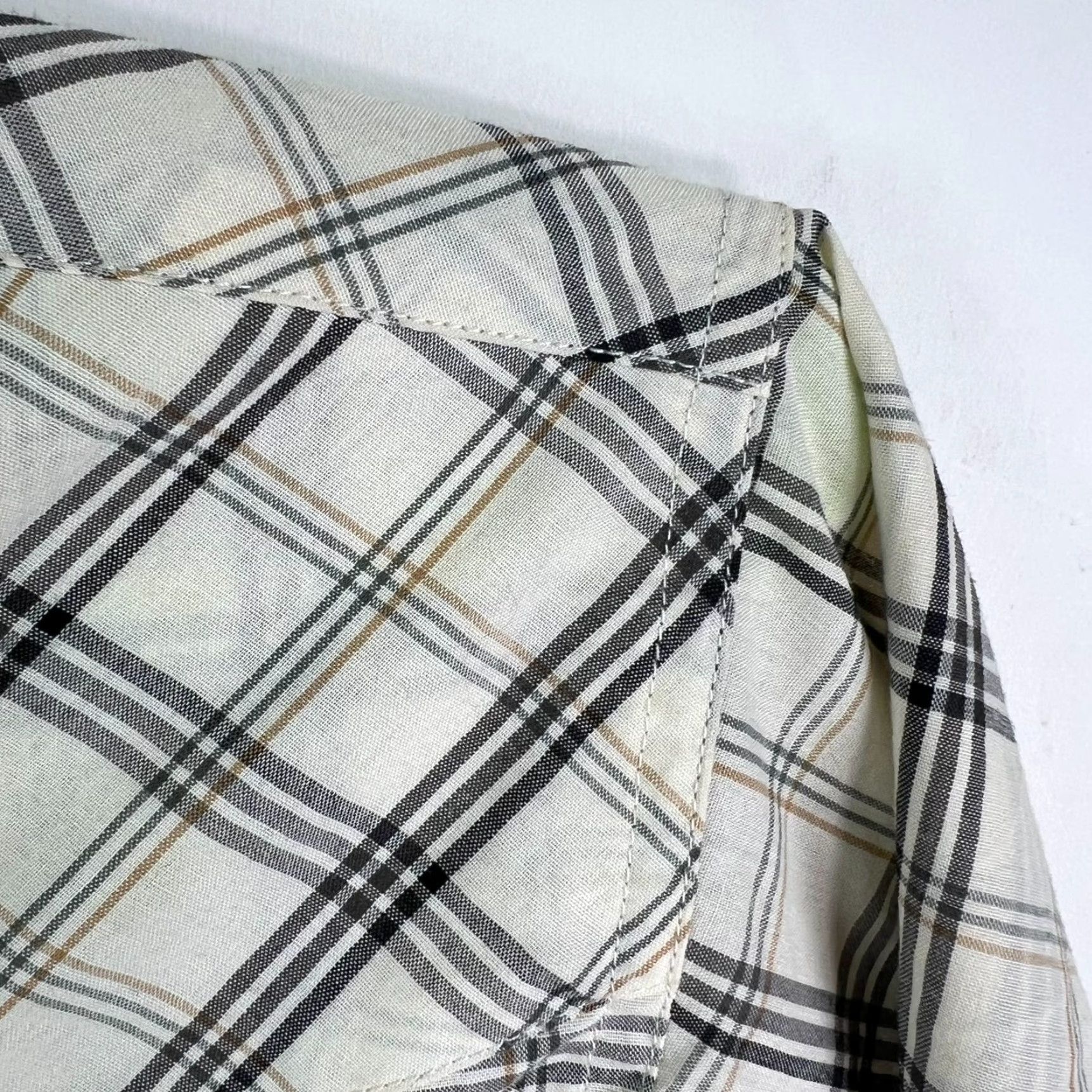 Vintage ELY Cattleman Shirt Mens L White/Gray Plaid Long Sleeve Button-Up Size US L / EU 52-54 / 3 - 4 Thumbnail