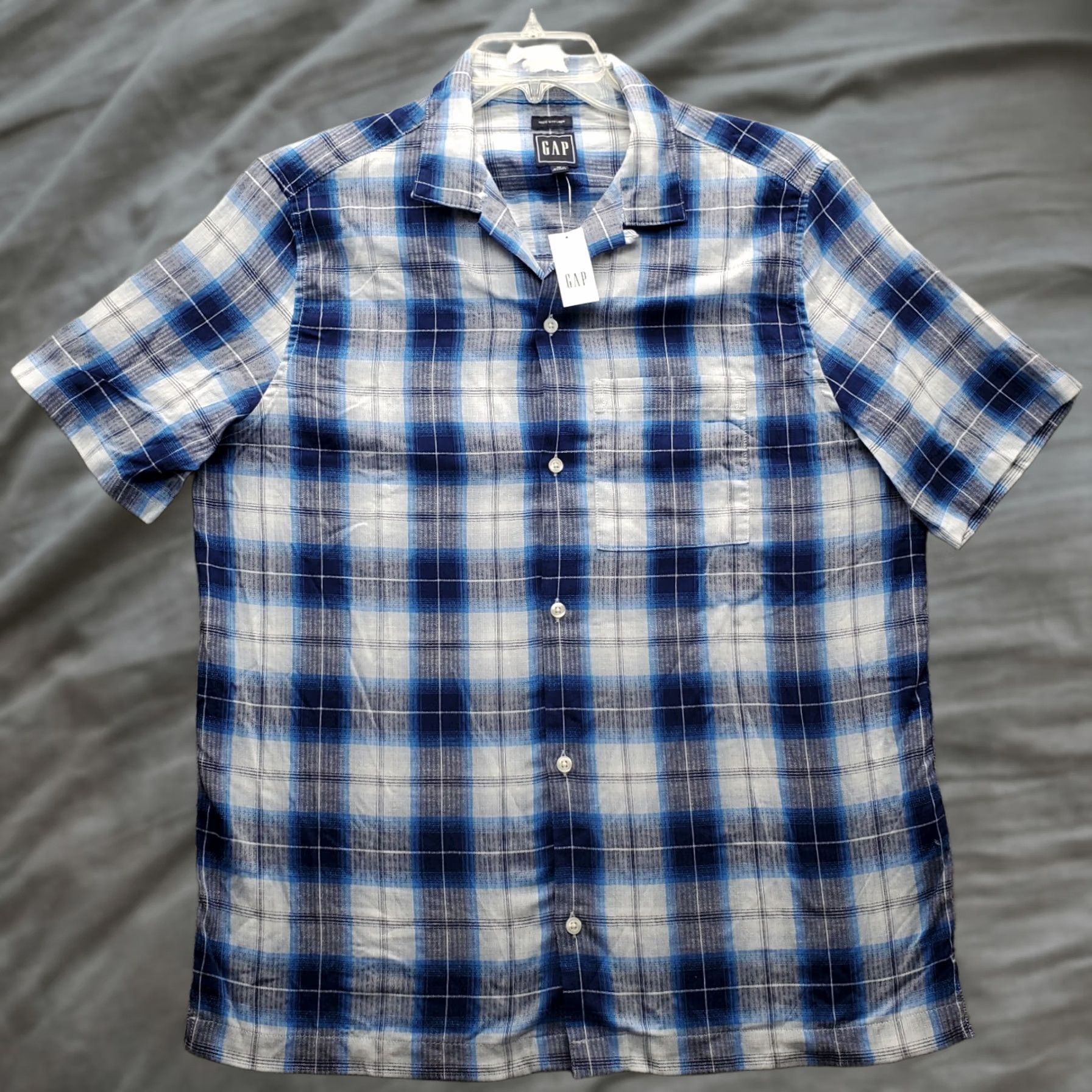 Gap Gap Mens M Button-Up Shirt Casual Plaid Multicolor Cotton Short Sleeve Camp Shirt Size US M / EU 48-50 / 2 - 1 Thumbnail