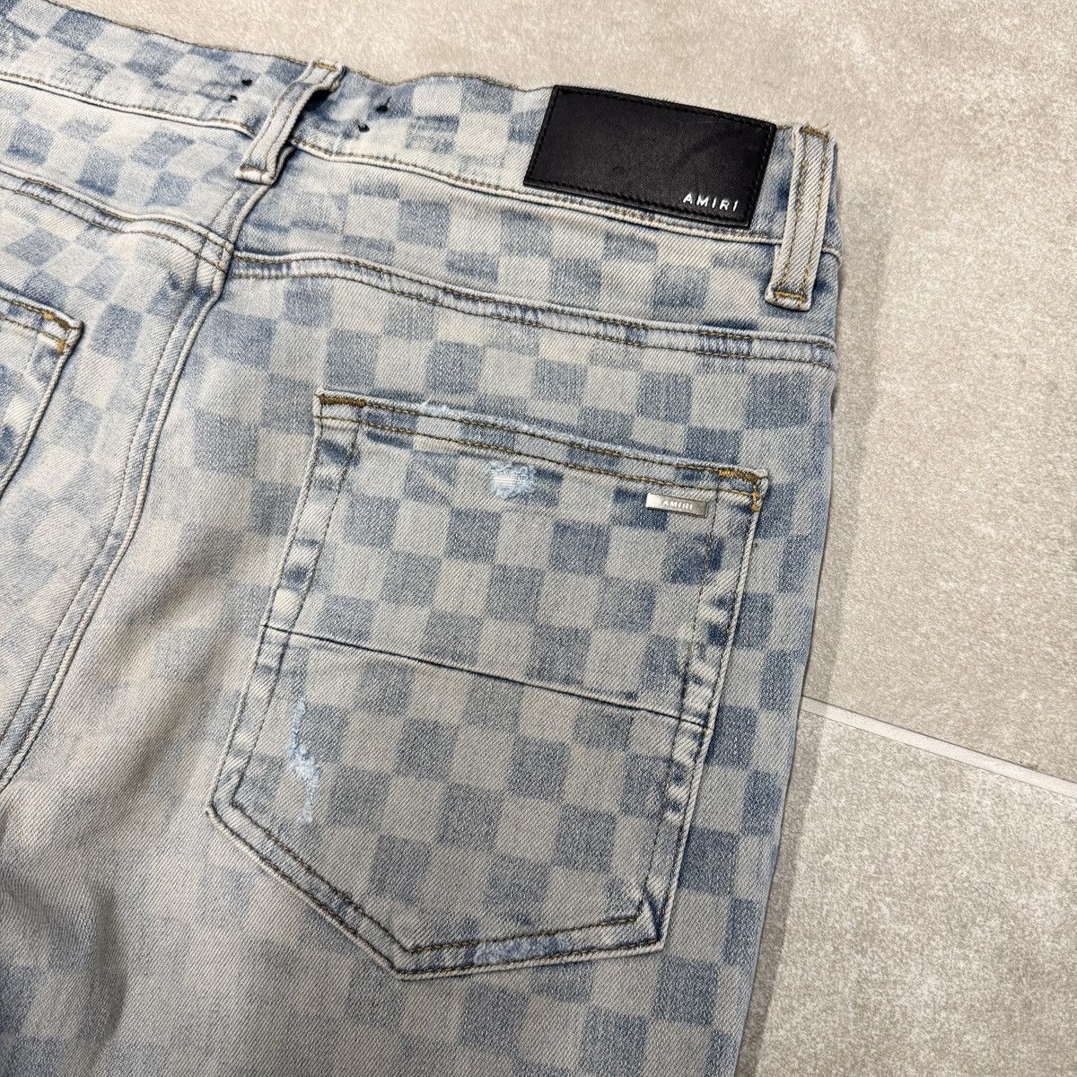 Amiri Amiri Thrasher Checkered Jeans In Blue RRP £770 Size US 31 - 9 Thumbnail