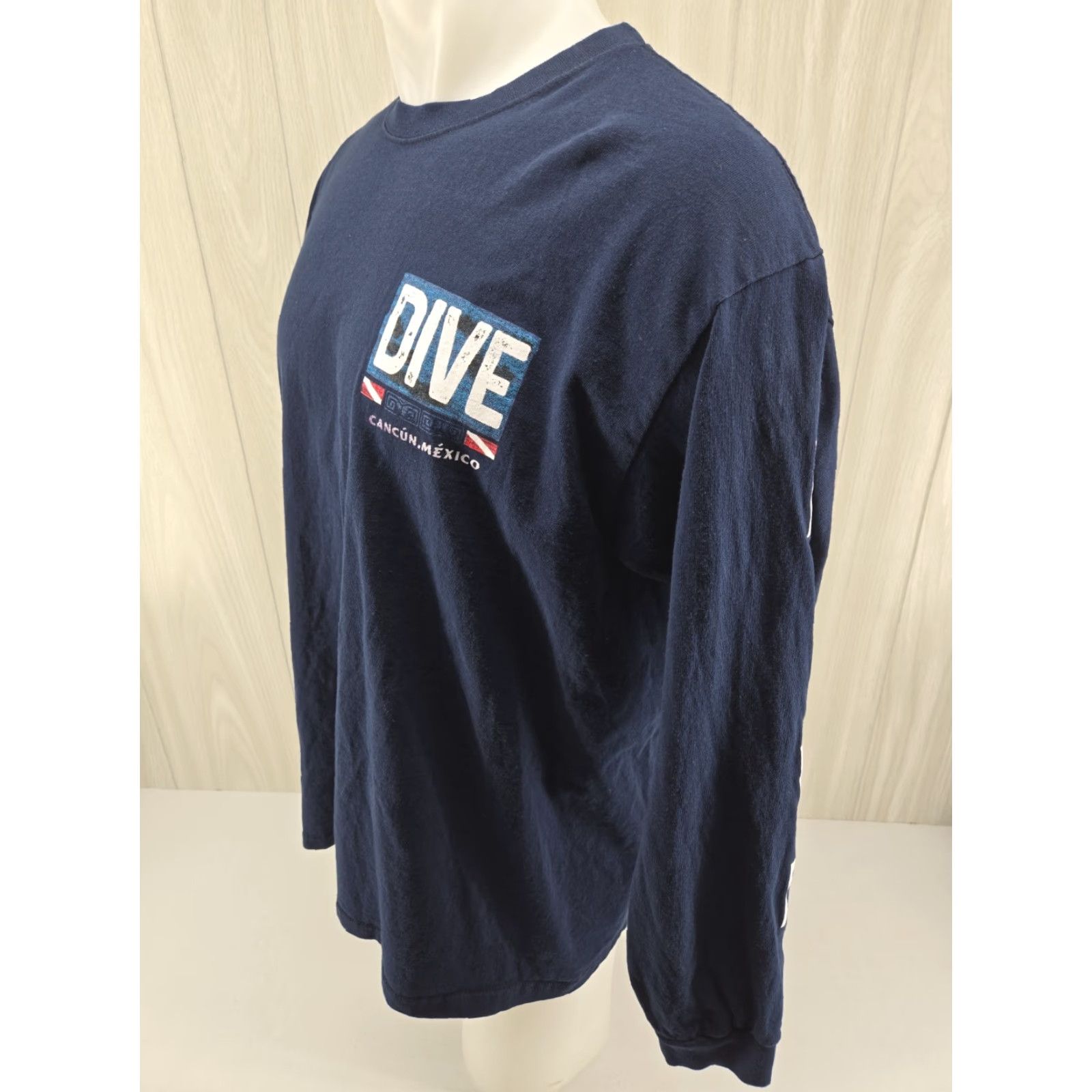 Vintage Yacht Club Dive Cancun Mexico Shirt XL Long Sleeve Blue Mens Size US XL / EU 56 / 4 - 5 Thumbnail
