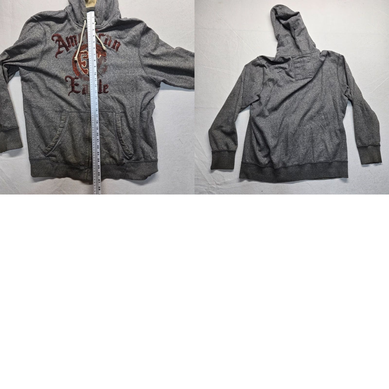 American Eagle Outfitters American Eagle Outfitters Hoodie Mens XL Gray Sweatshirt Long Sleeve Pullover Graphic Print Heavyweight Logo Pockets Furthest? Size US XL / EU 56 / 4 - 8 Thumbnail