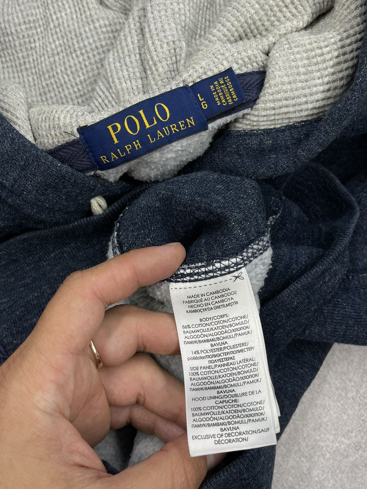 Polo Ralph Lauren Mens Polo Ralph Lauren Blue Zip Hoodie Y2K Rugby Size US L / EU 52-54 / 3 - 8 Thumbnail