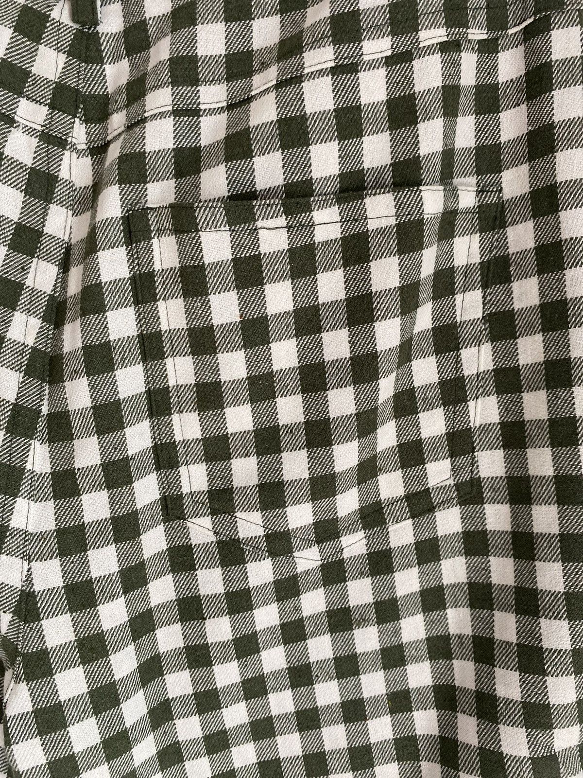 Reformation Reformation Franklin Green White Cotton Blend Check Pant 6 Size 28" / US 6 / IT 42 - 3 Thumbnail