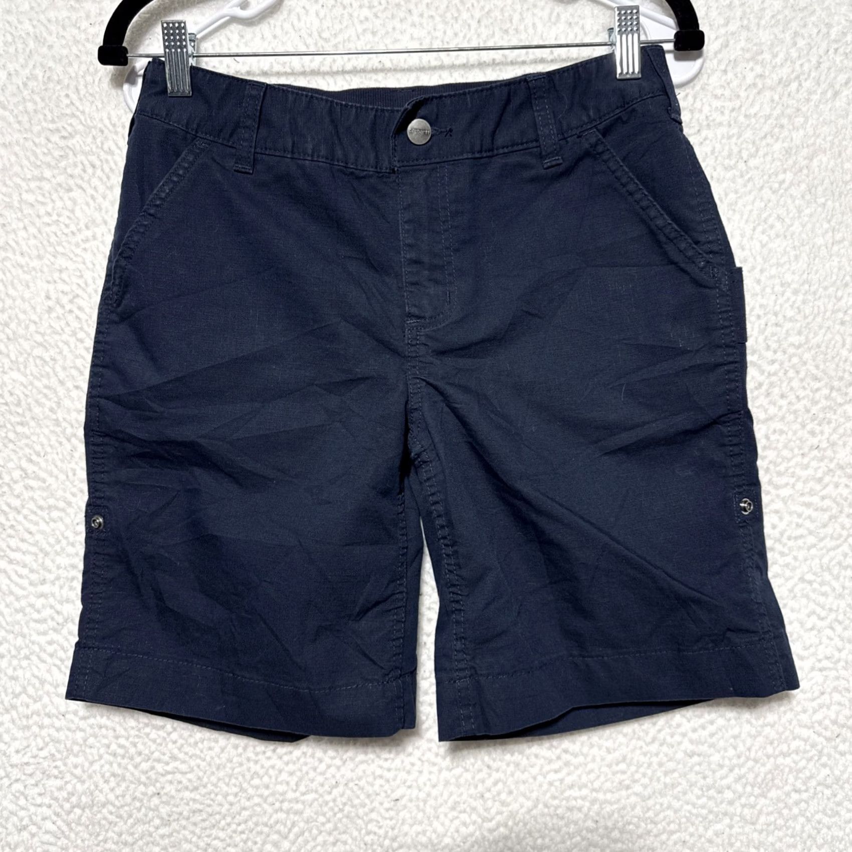 Carhartt Carhartt Work Shorts Women 6 Navy Original Fit Roll Tab Rip-Stop Utility Casual Workwear Everyday 9” Inseam Boys? Size 28" / US 6 / IT 42 - 2 Thumbnail